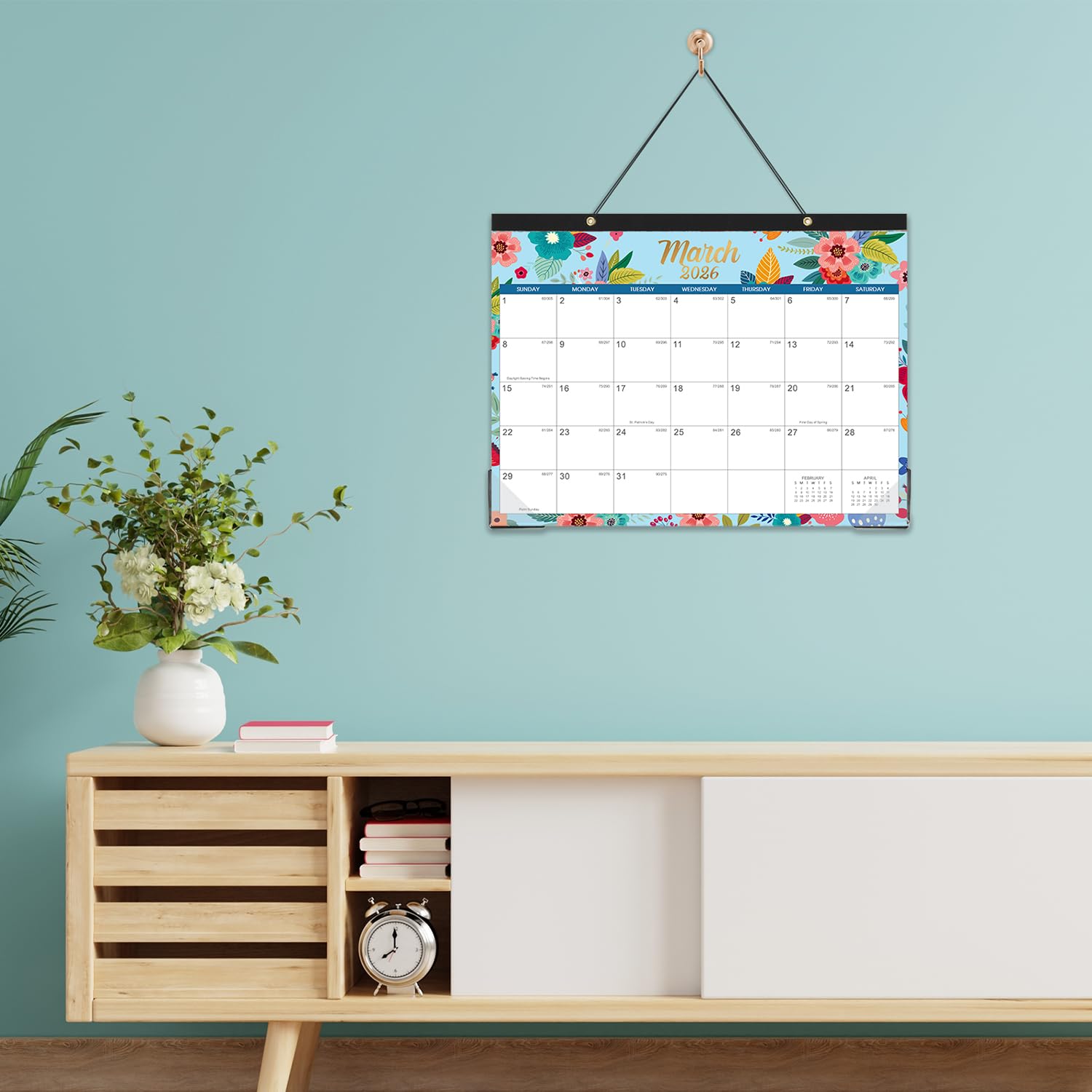 2025-2026 Floral Desk & Wall Calendar - July 2025 to December 2026 | 18-Month Large 12