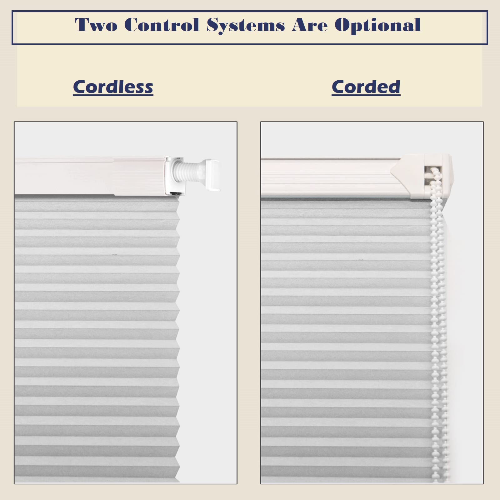 No Drill Cordless Honeycomb Window Blinds - Tile Blue Custom Cellular Shades with Tension Expansion, UV Protection & Privacy - Perfect for Home & Office Windows (Inside Mount Only) - Ideal for Bedrooms, Living Rooms & Workspaces