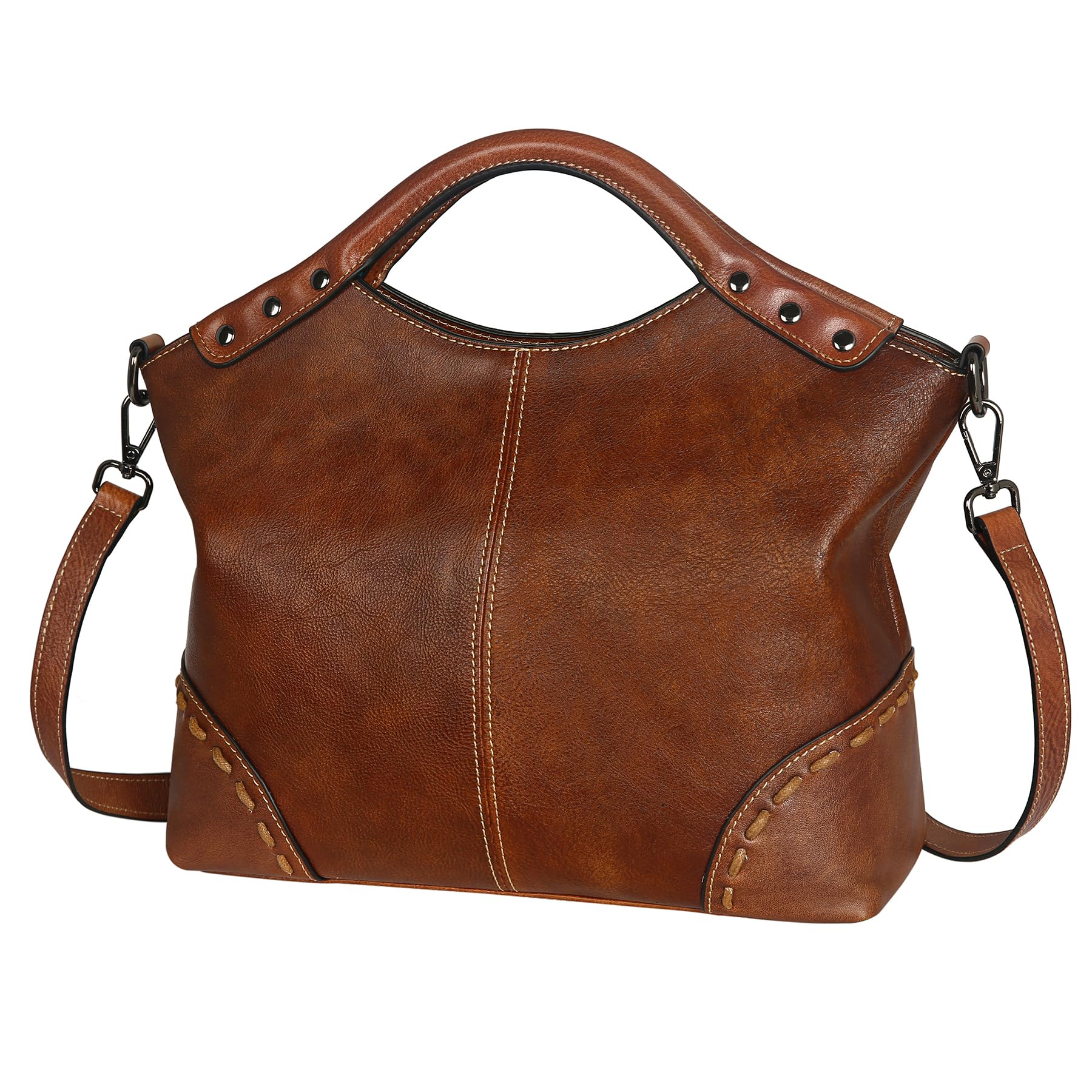 Stylish HESHE Leather Purses for Women - Vintage Designer Satchel & Crossbody Bag with Top Handle | Perfect for Work, Travel & Everyday Use