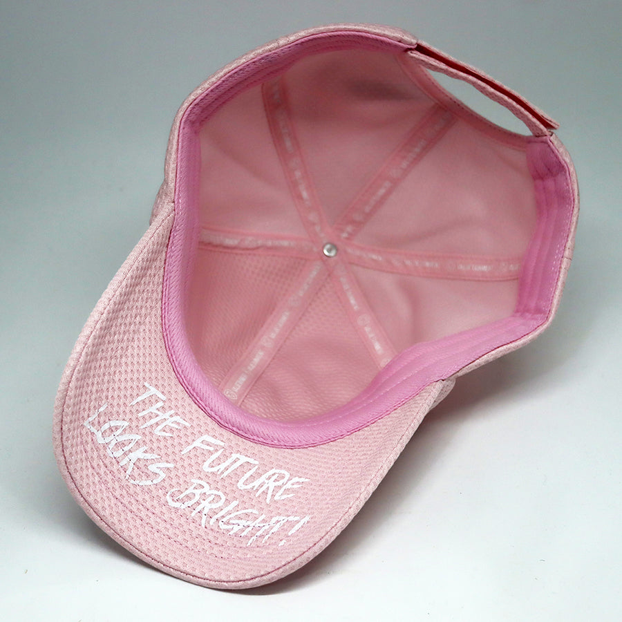 VT Shield Future Looks Bright Powder Pink Velcro Performance Hat - Adjustable Baseball Cap for Running, Golf, Outdoor Sports & Casual Wear