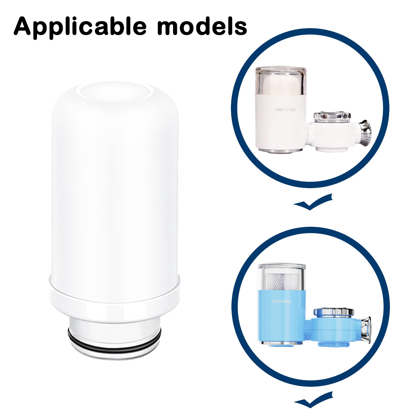 Premium Faucet Water Filter Cartridge x 2 - Ceramic Replacement Filter Element for Tap Water Purifier | Clean Drinking Water for Kitchen, Bathroom & RV Use