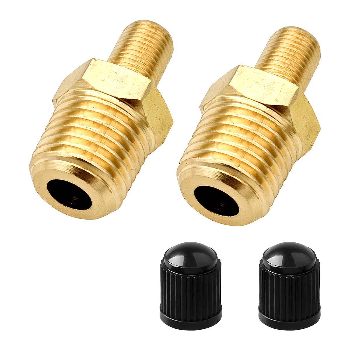 2PCS Brass Car Air Inflator Adapter - 1/4