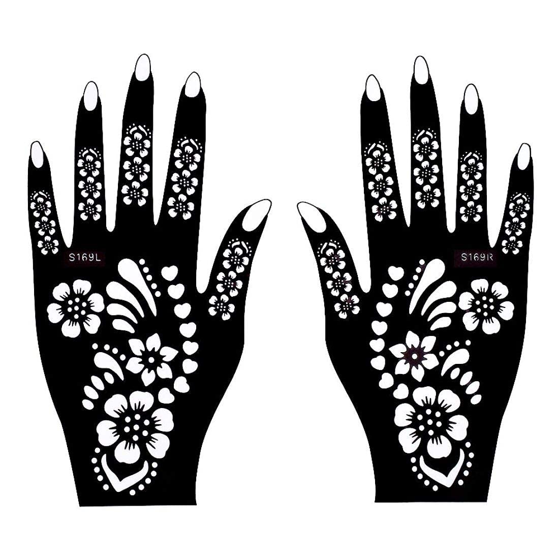 Ivana's Henna Mehndi Tattoo Stencil Kit - 30 Reusable Temporary Tattoo Designs for Hands, Body, Fingers & Face | Safe Natural Henna Art for Kids, Women & Girls | Perfect for Parties, Weddings & Festivals | Design NIV-30, Black, Medium Size