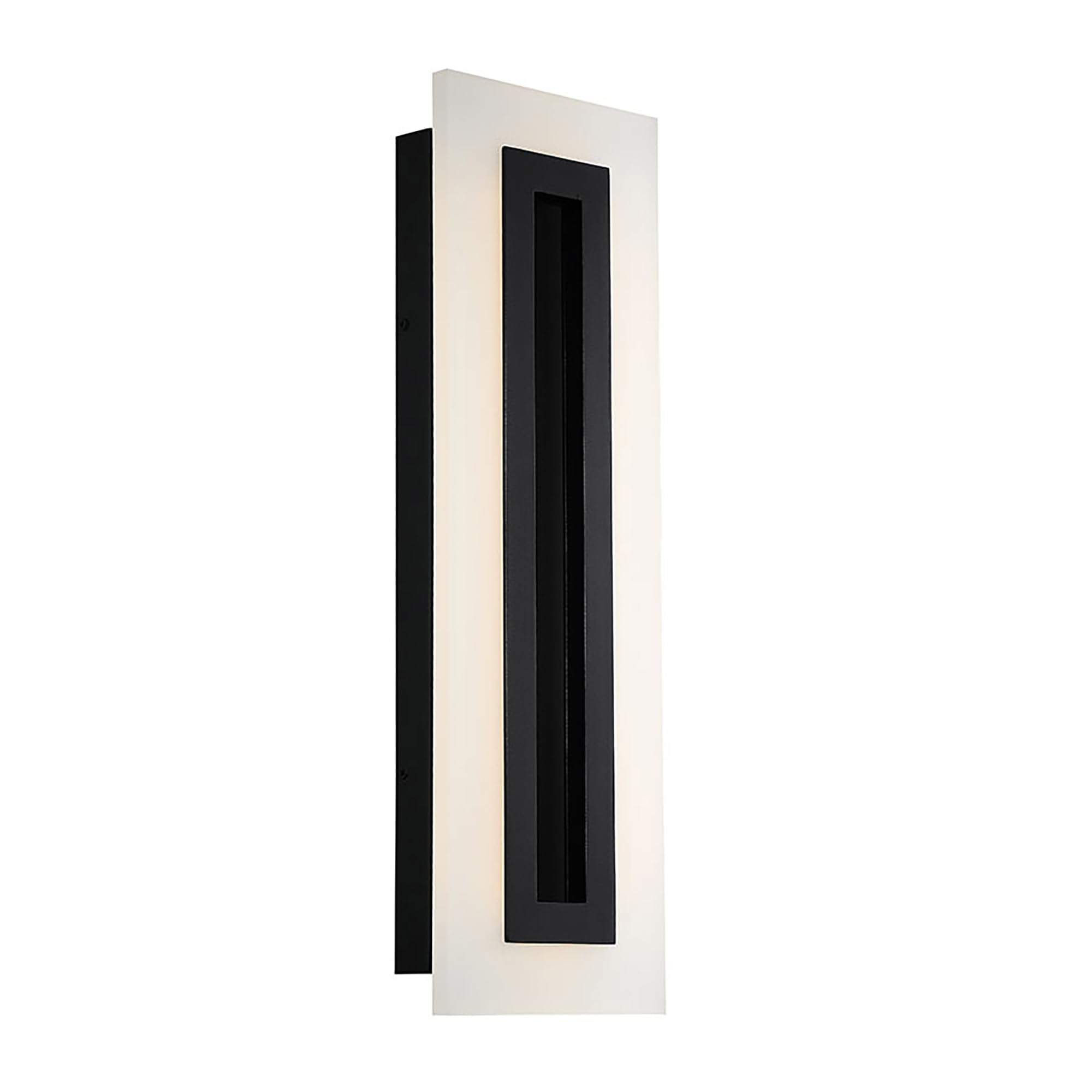 Modern Forms Shadow 24 Inch LED Wall Light - Indoor/Outdoor Black Fixture with 3000K Warm White Light | Perfect for Porch, Patio, Garage & Entryway Lighting