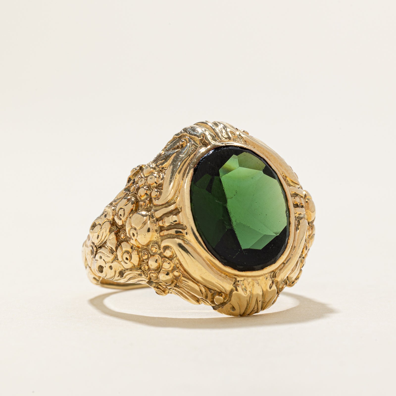 4.75ct Green Tourmaline Cocktail Ring - Size 9.75 | Elegant Statement Jewelry for Evening Parties & Special Occasions
