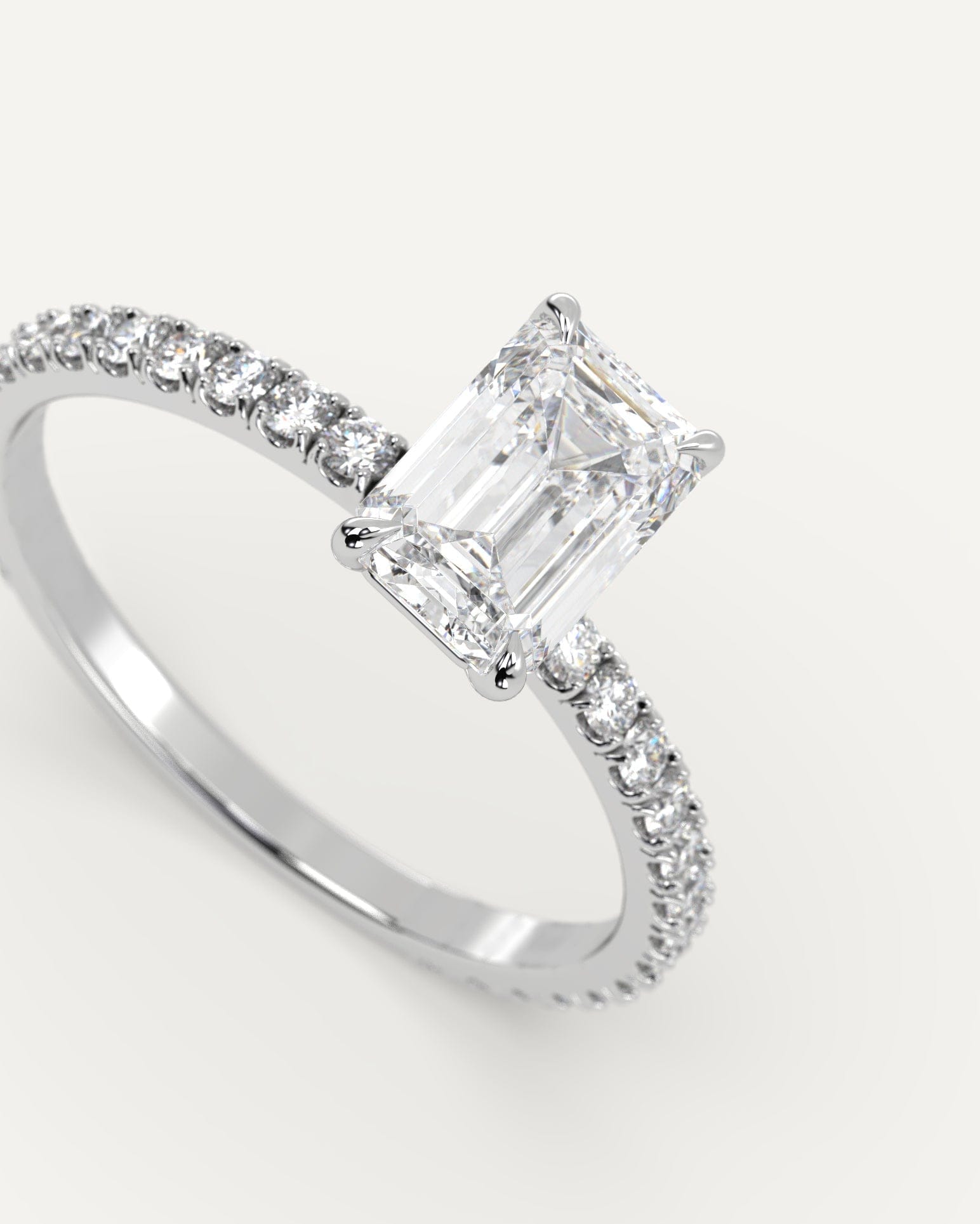 1 Carat Emerald Cut Diamond Ring – Elegant Solitaire Engagement Ring for Women | Perfect for Proposals, Weddings & Anniversaries