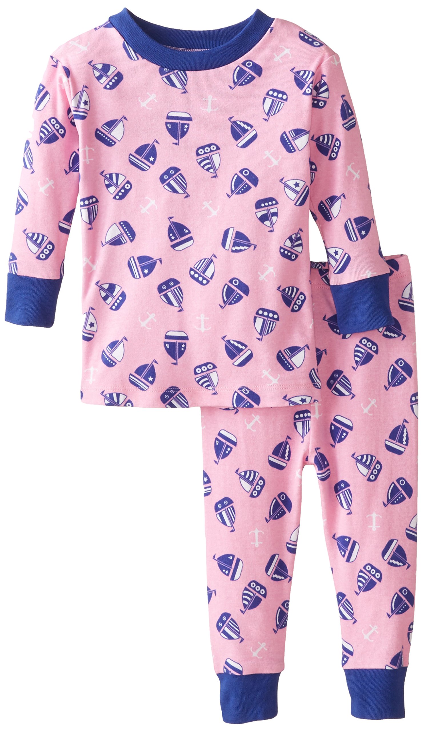Organic Cotton Baby Girls' Pajama Set - Sail Away Print for Cozy Sleep
