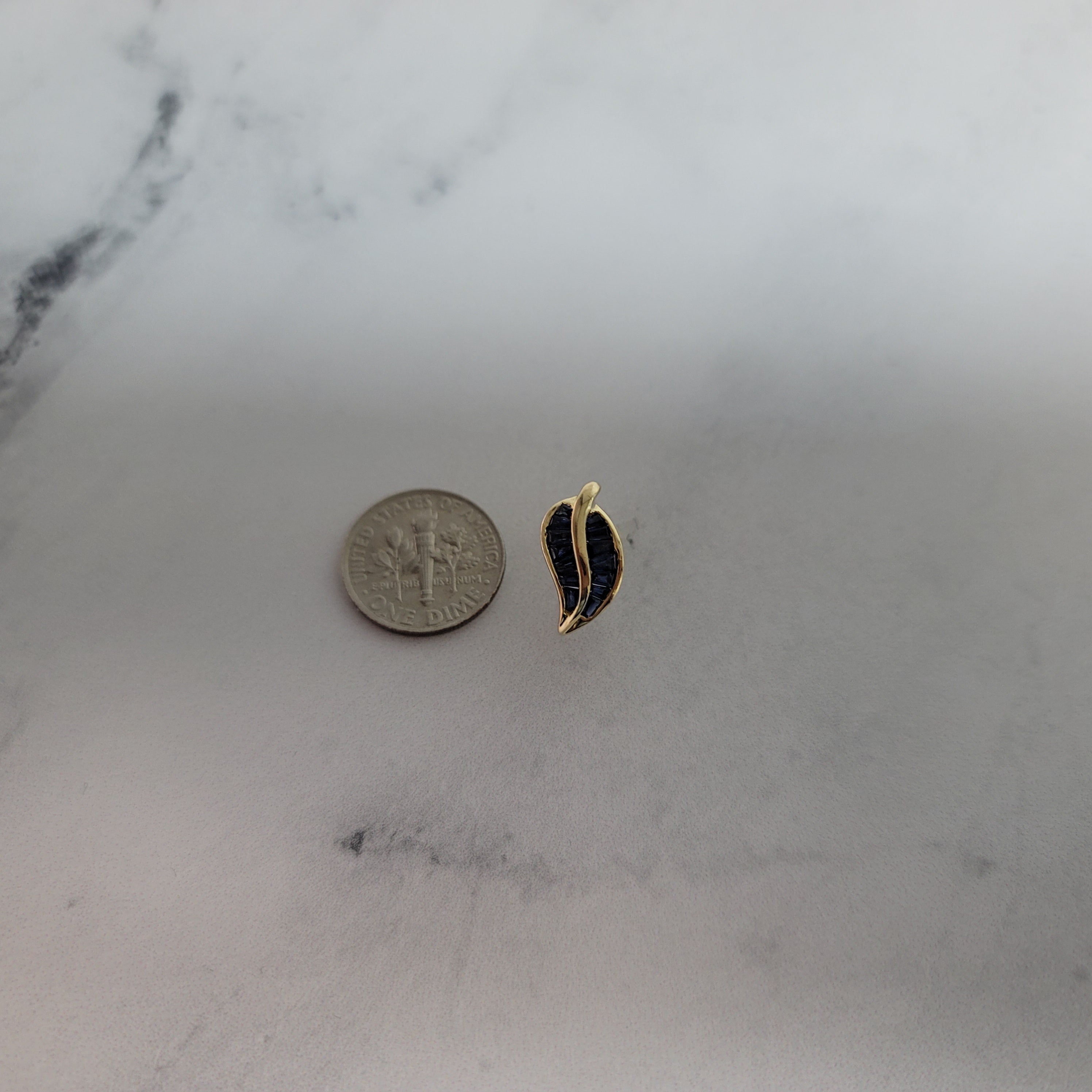 1.44cttw Sapphire Leaf Shaped Earrings in 14k Yellow Gold - Elegant Nature-Inspired Jewelry for Women, Perfect for Weddings, Parties & Everyday Wear