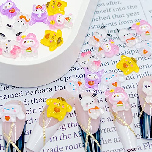 30PCS Cute Resin Nail Art Charms - 3D Animal Jelly Gummy Candy Nail Decorations for DIY Manicure (Mixed Style) - Perfect for Nail Salon, Home DIY, Party Favors & Gift Giving