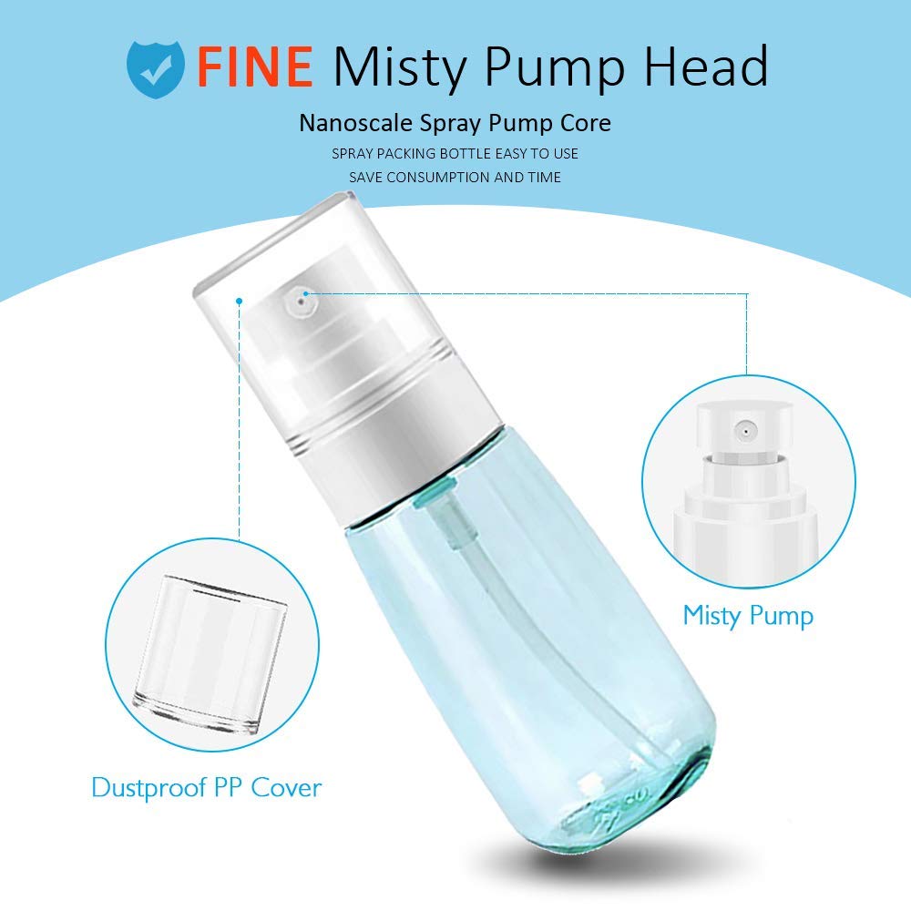 Wrixty 3oz (100ml) Fine Mist Spray Bottle - Empty Refillable Travel Size for Essential Oils, Hairspray, Makeup & Skincare | Leakproof Airless Cosmetic Container for Perfume, Toner & Face Mists | Perfect for Travel, Gym & Home Use (2-Pack)