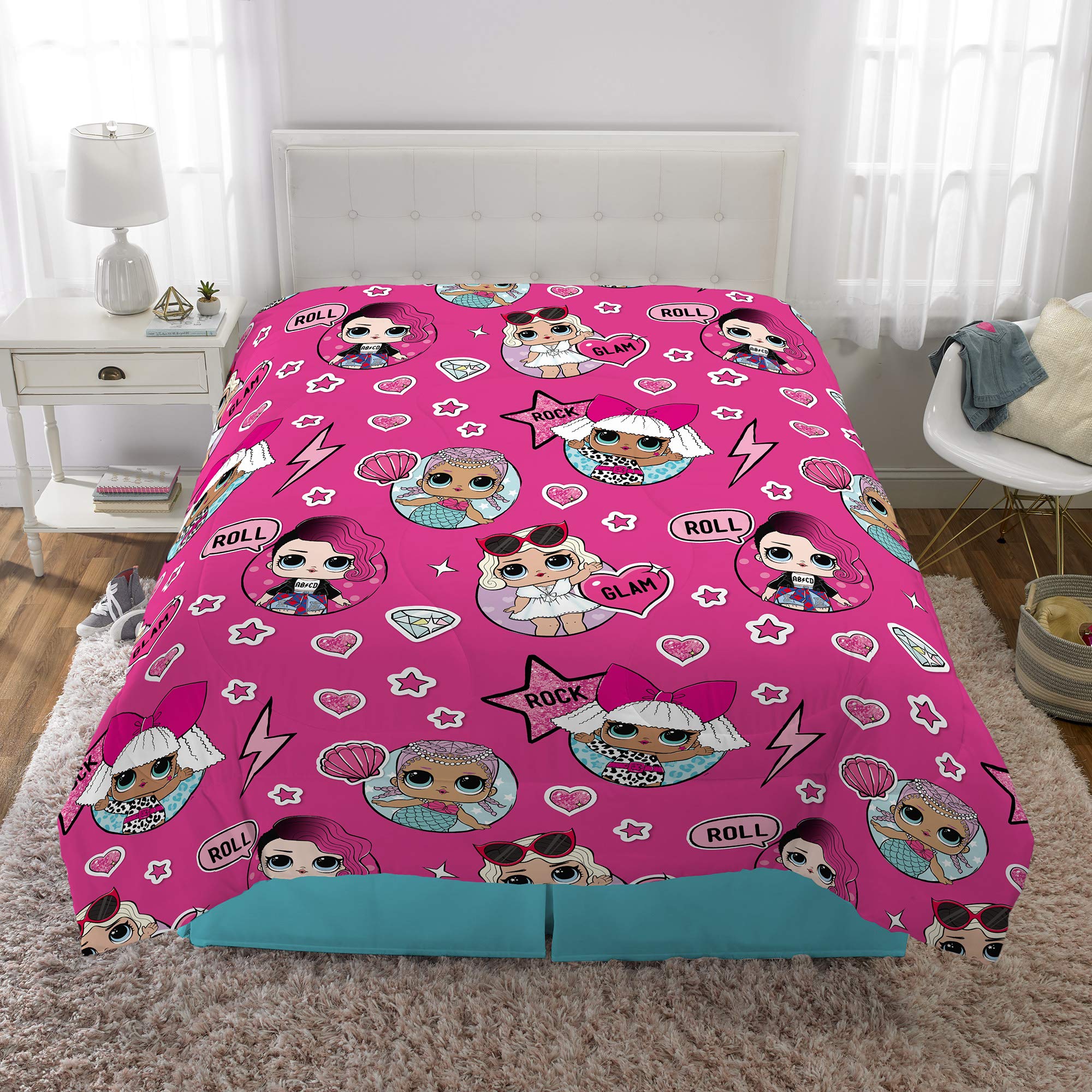 Franco Kids Bedding Soft Microfiber Comforter Set - Full Size LOL Surprise Design - Ultra Soft & Hypoallergenic for Boys & Girls - Perfect for Bedrooms, Sleepovers & Cozy Nights