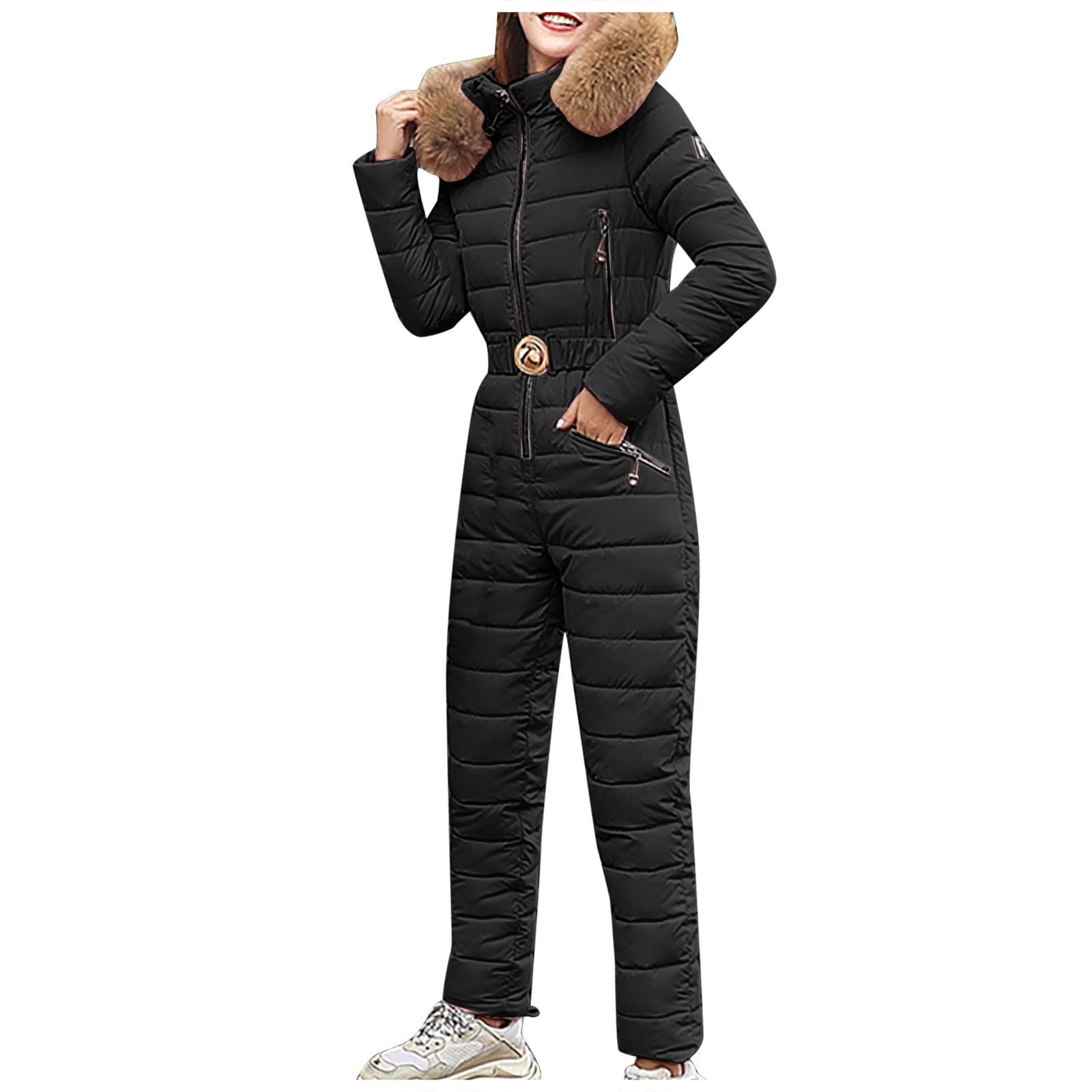 Women's Warm Plush Ski Suit Set - Waterproof One-Piece Snow Jacket for Outdoor Winter Sports | Skiing, Snowboarding & Cold Weather Activities