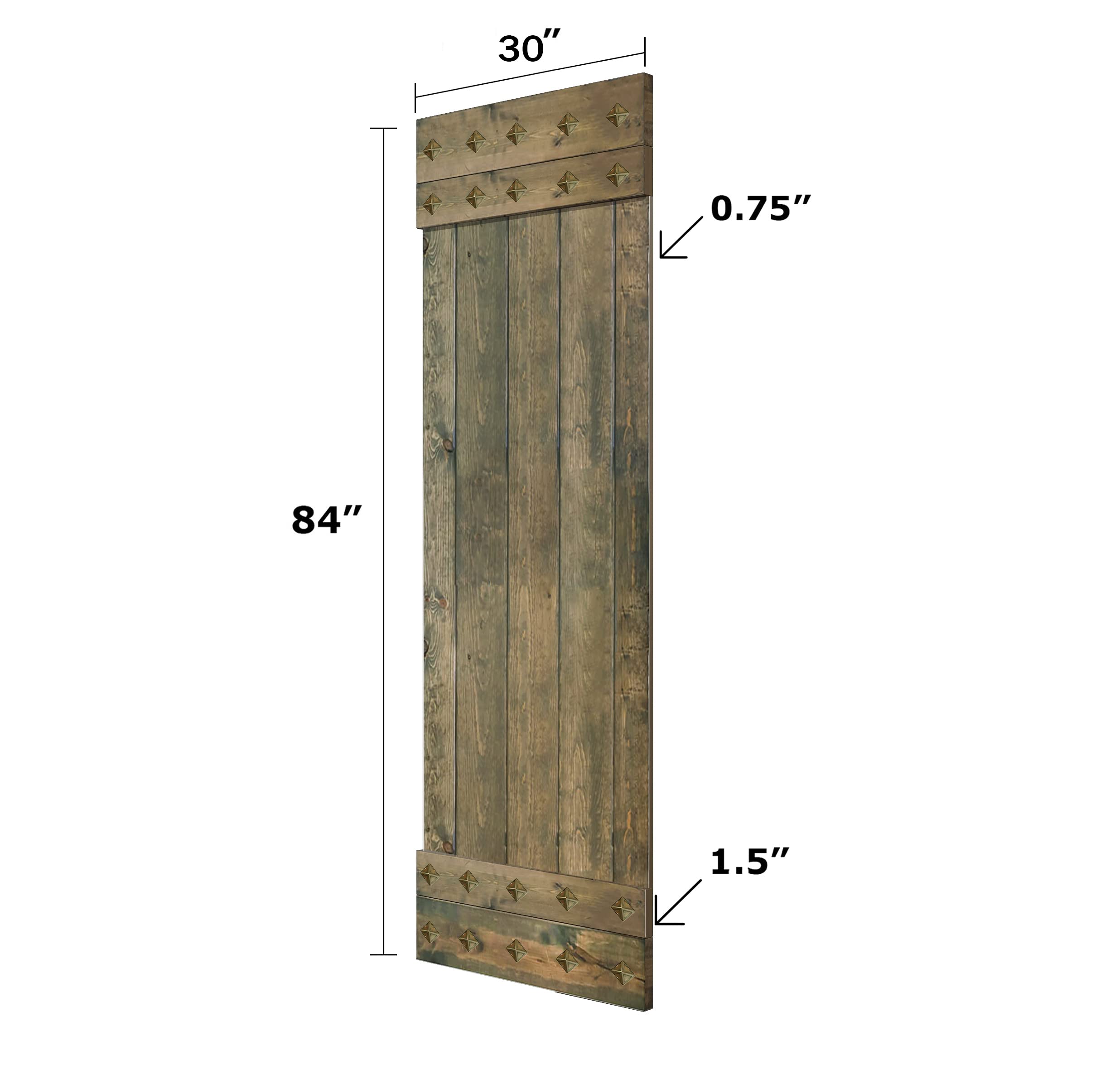 30in x 84in DIY Sliding Barn Door - Mid-Century Style Knotty Pine Wood Interior Door Slab - Aged Barrel Finish (Hardware Not Included) | Perfect for Bedrooms, Closets & Farmhouse Style Home Decor
