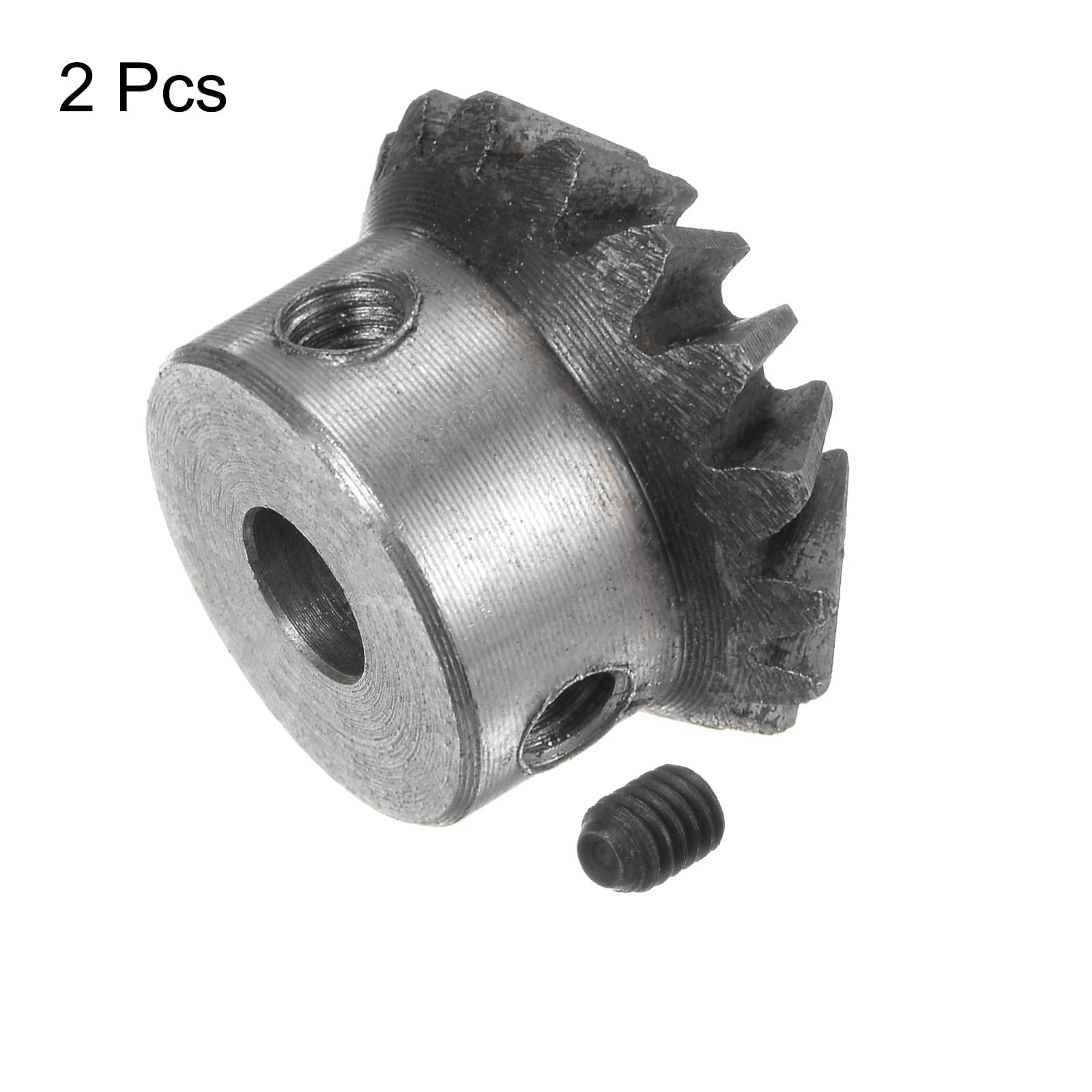 HARFINGTON 2pcs 1M 16 Teeth Bevel Gear - 6mm Shaft Hole, 1:1 Ratio, 45# Steel, 1.5 Module, 90 Degree Tapered Bevel Pinion Gear for Mechanical Rotation - Perfect for Robotics, CNC Machines, and DIY Hardware Projects