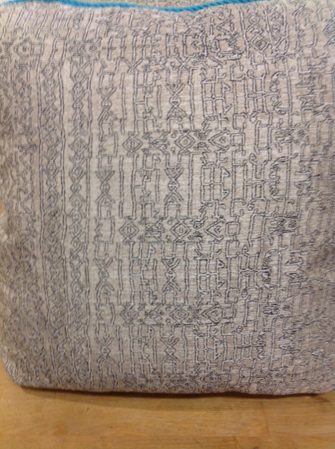 Premium 16-Inch Decorative Pillow with Grey & Aqua Floral Print - Soft Accent Cushion for Sofa, Bed, or Chair - Perfect for Living Room, Bedroom & Home Decor