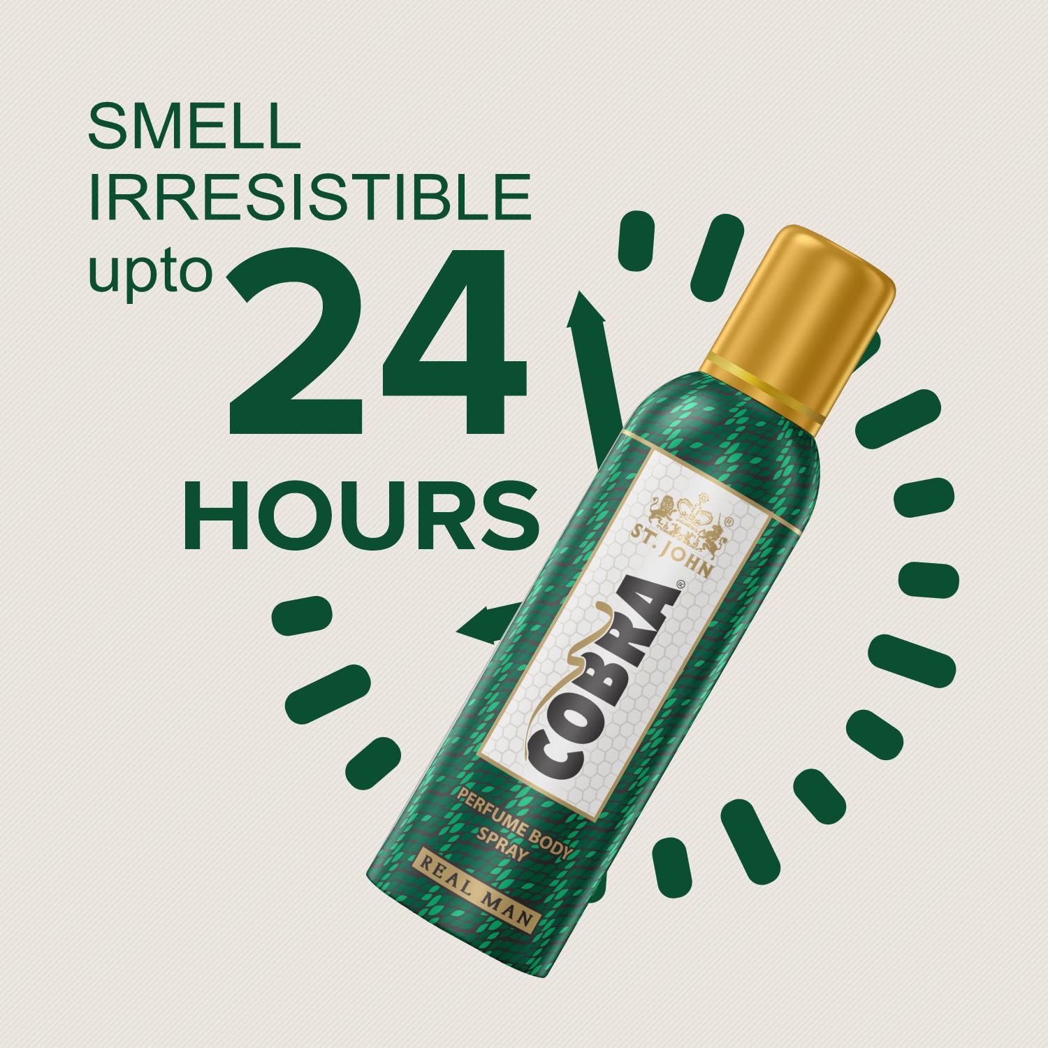 ST.JOHN Cobra Real Men Perfume Body Spray - Long Lasting Fragrance, No Gas Deodorant for Men (100ml) - Perfect for Daily Use, Gym, Office & Special Occasions