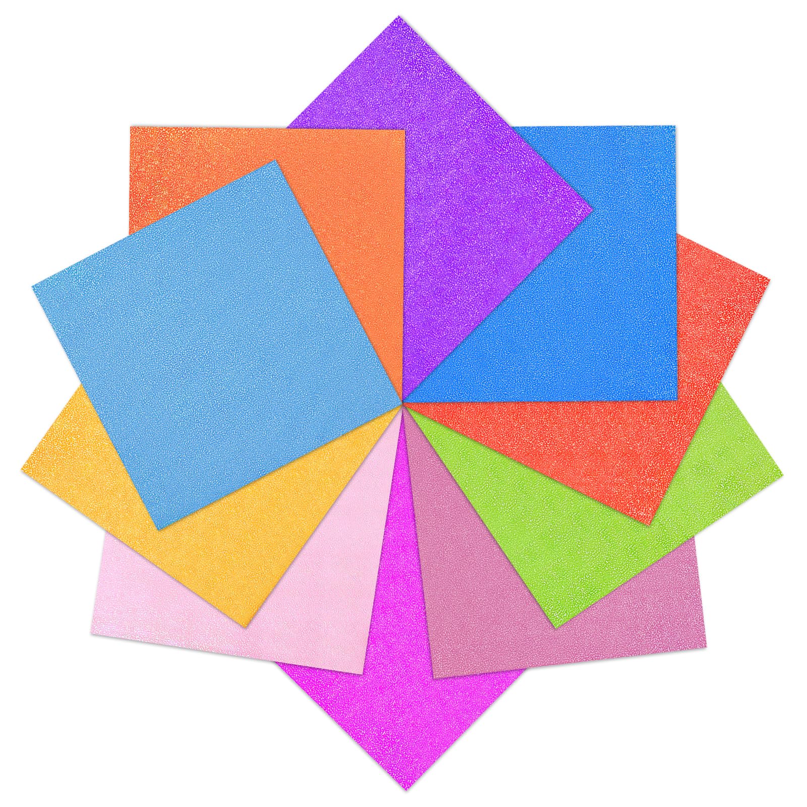 Healifty 100pcs Iridescent Origami Paper Squares - 15cm Shiny Folding Paper for DIY Crafts, Paper Cranes, Stars & Paper Cuts - 10 Vibrant Colors | Perfect for Kids Art Projects, Classroom Activities & Gift Wrapping