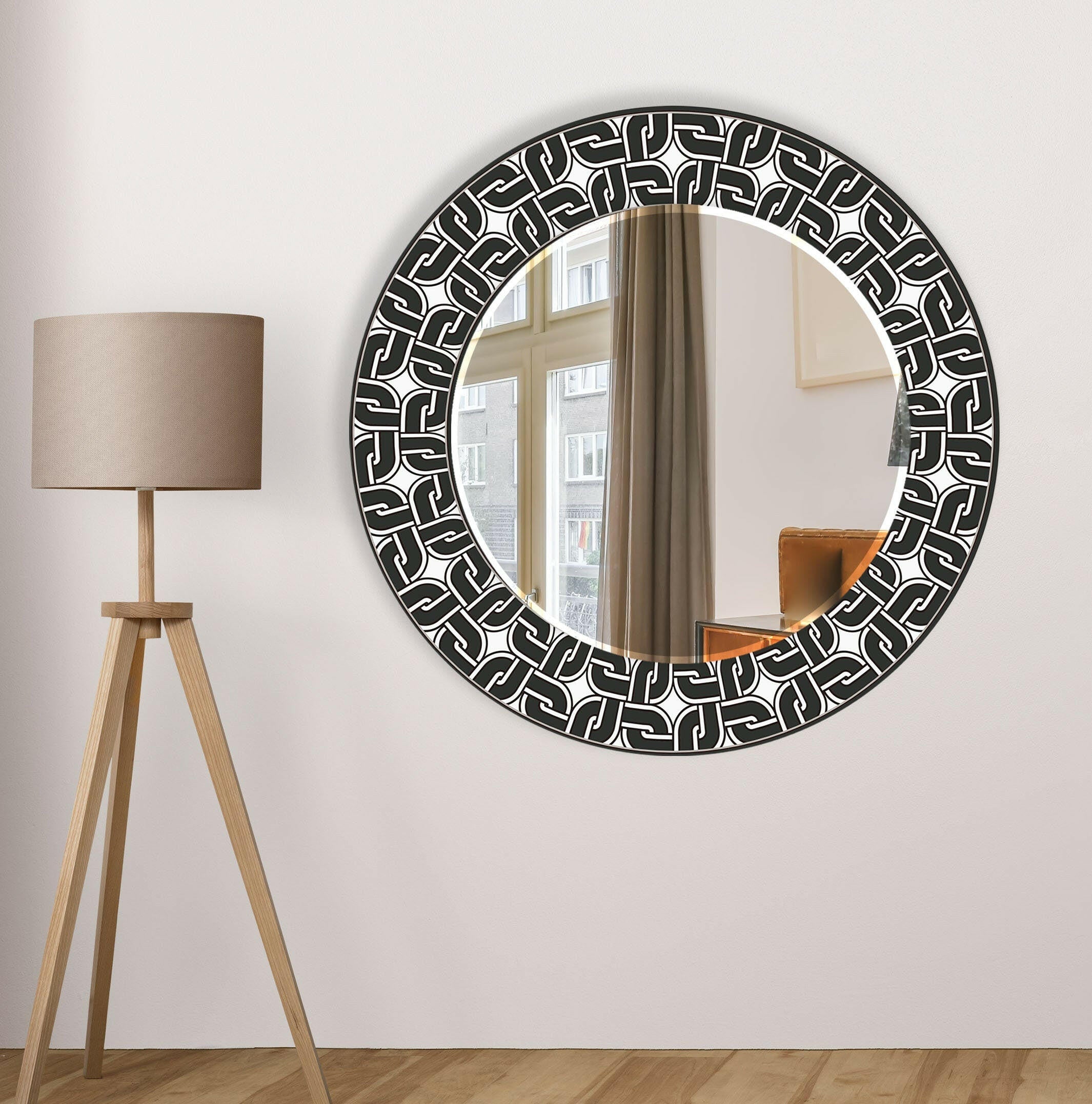 Stylish Black Round Wall Mirror - Decorative Home Decor for Living Room, Bedroom & Bathroom - Perfect for Vanity, Entryway & Modern Interior Design