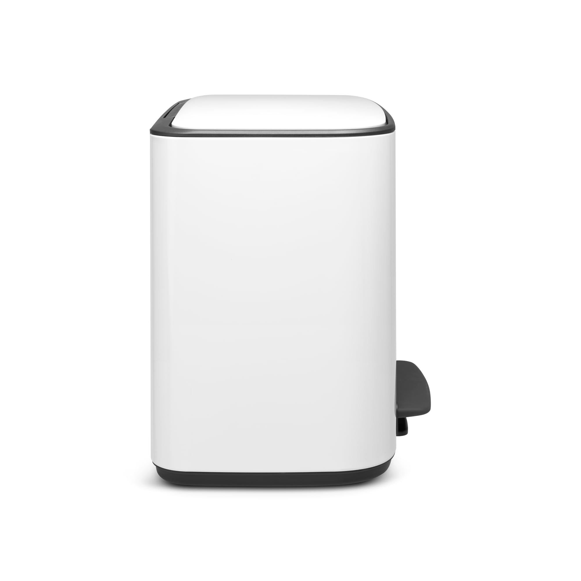 Brabantia Bo Step-On Pedal Trash Can - 3 & 6 Gallon Inner Buckets, White Waste & Recycling Garbage Bin with Removable Compartments + Free Bags - Perfect for Kitchen, Office, or Bathroom Organization