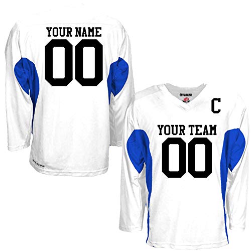 White and Royal Blue