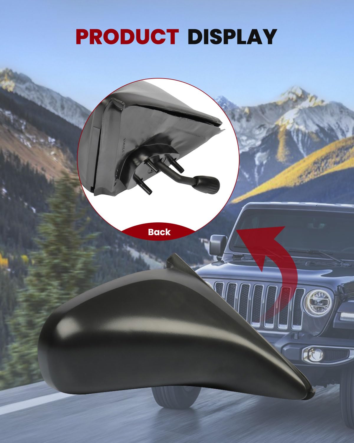 1996-2000 Honda Civic Right Side Exterior Passenger Mirror - Manual Adjustment & Folding Replacement - Perfect for DIY Repairs & Car Maintenance
