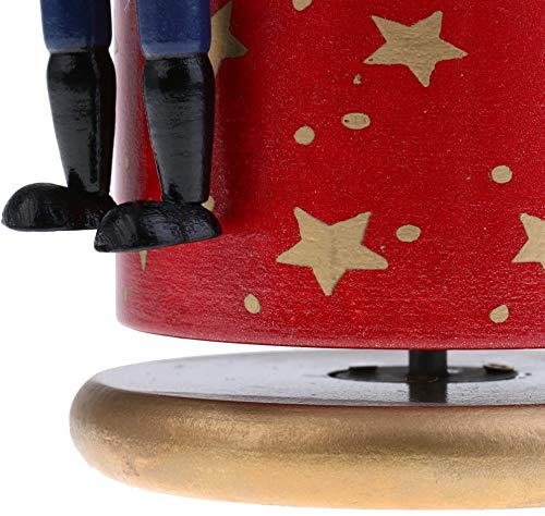 Handcrafted Wooden Nutcracker Music Box - Red Handpainted Nutcracker Soldier Drummer Figurine | Christmas Holiday Home Decor & Gift for Collectors | Perfect for Xmas Tree Ornaments, Mantel Displays & Festive Centerpieces