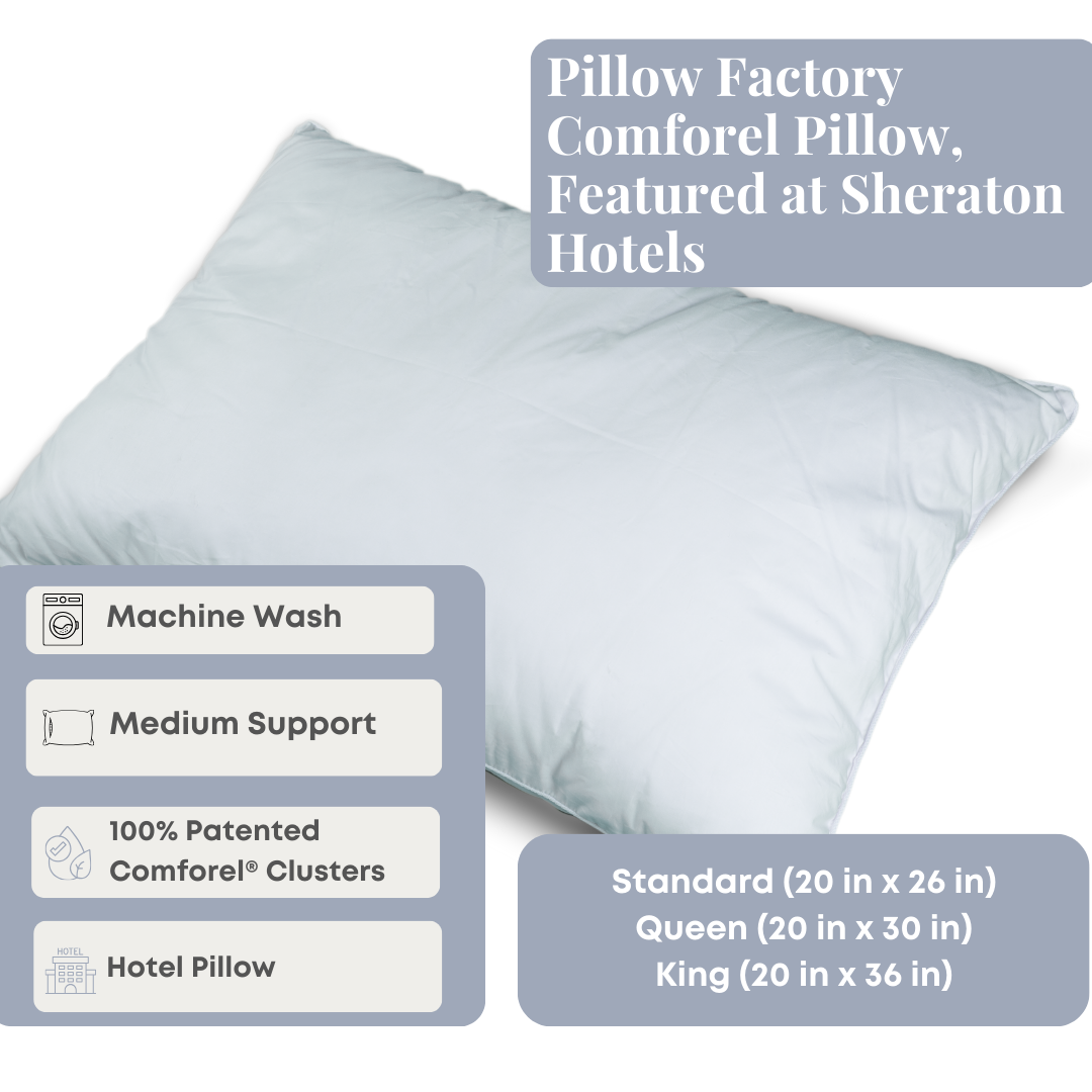Comforel Pillow by Pillow Factory - Luxury Hotel-Quality Pillow Featured at Sheraton Hotels | Perfect for Home, Travel & Hotel-Style Comfort