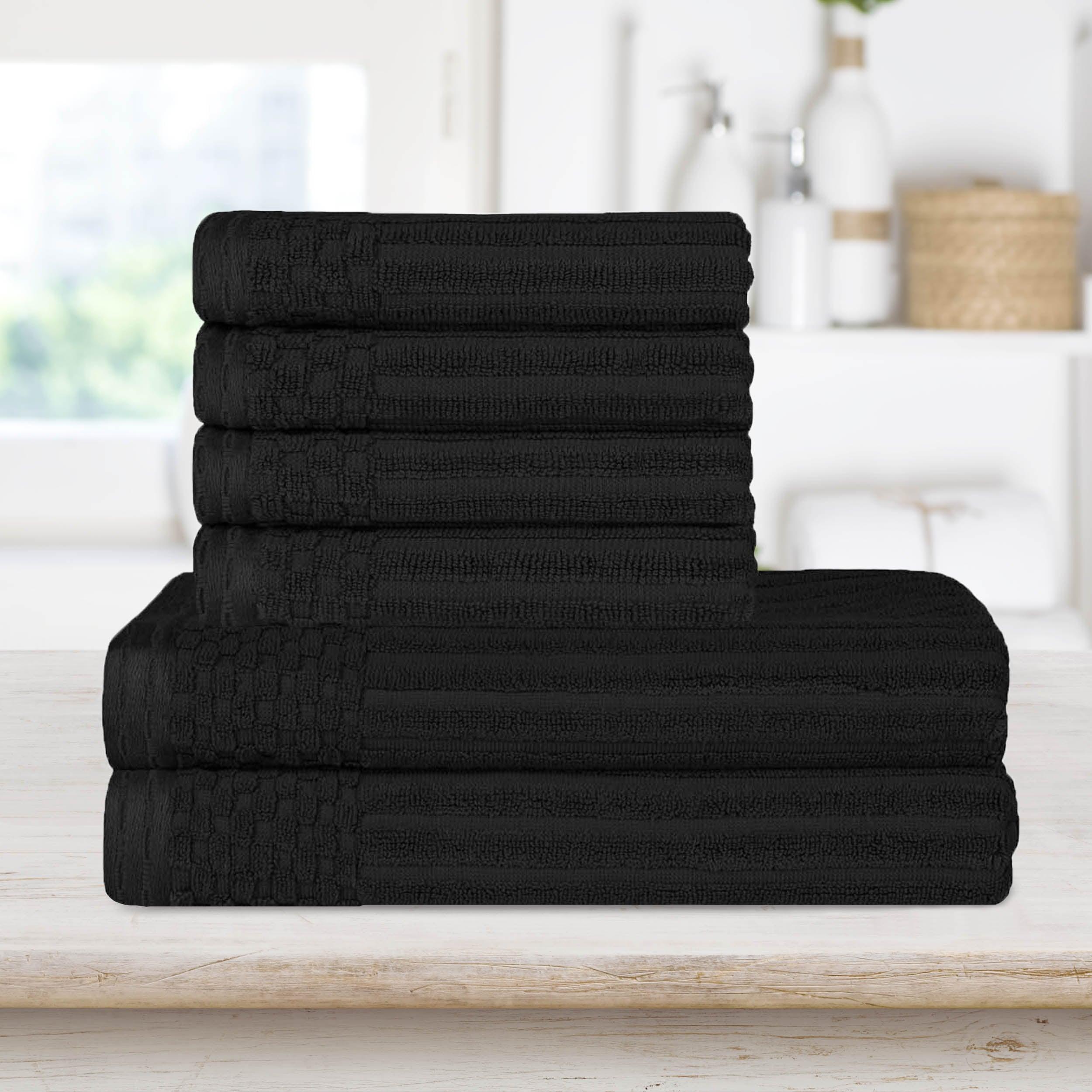 Premium Soho Ribbed Textured Cotton Bath Towel Set - Ultra Absorbent & Quick Dry Hand & Bath Towels for Spa, Gym & Luxury Home Use
