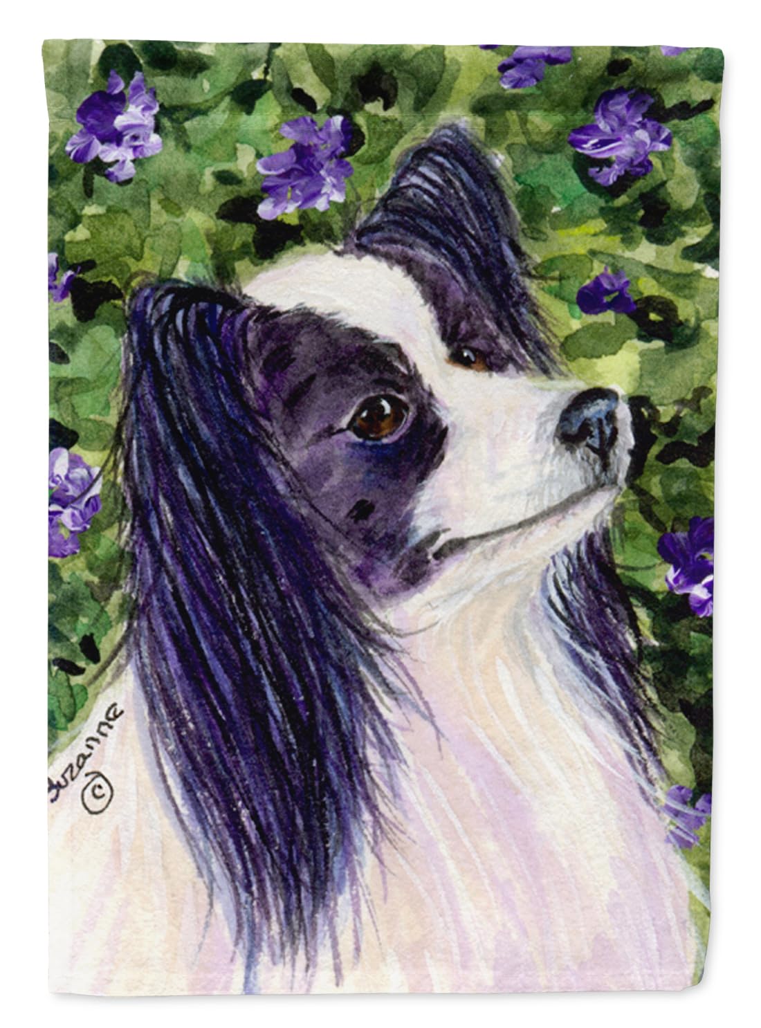 Caroline's Treasures SS8896GF Papillon Garden Flag - Colorful Decorative Yard Banner for Mailbox, Flower Beds & Outdoor Patio | Weather-Resistant Artwork for Spring & Summer Garden Decor