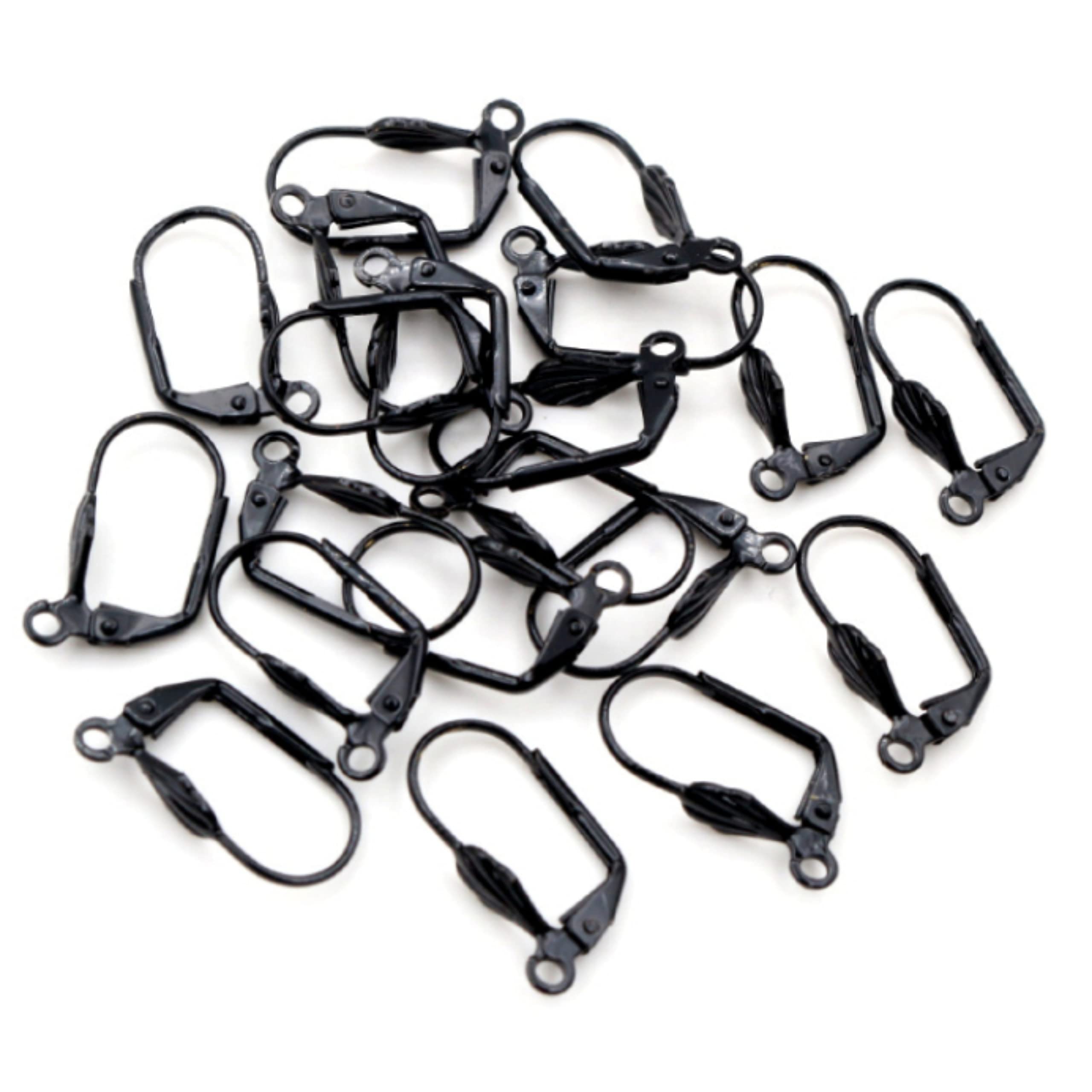 Earring Hooks with Loop - Jewelry Making Supplies (Black) for DIY Earrings