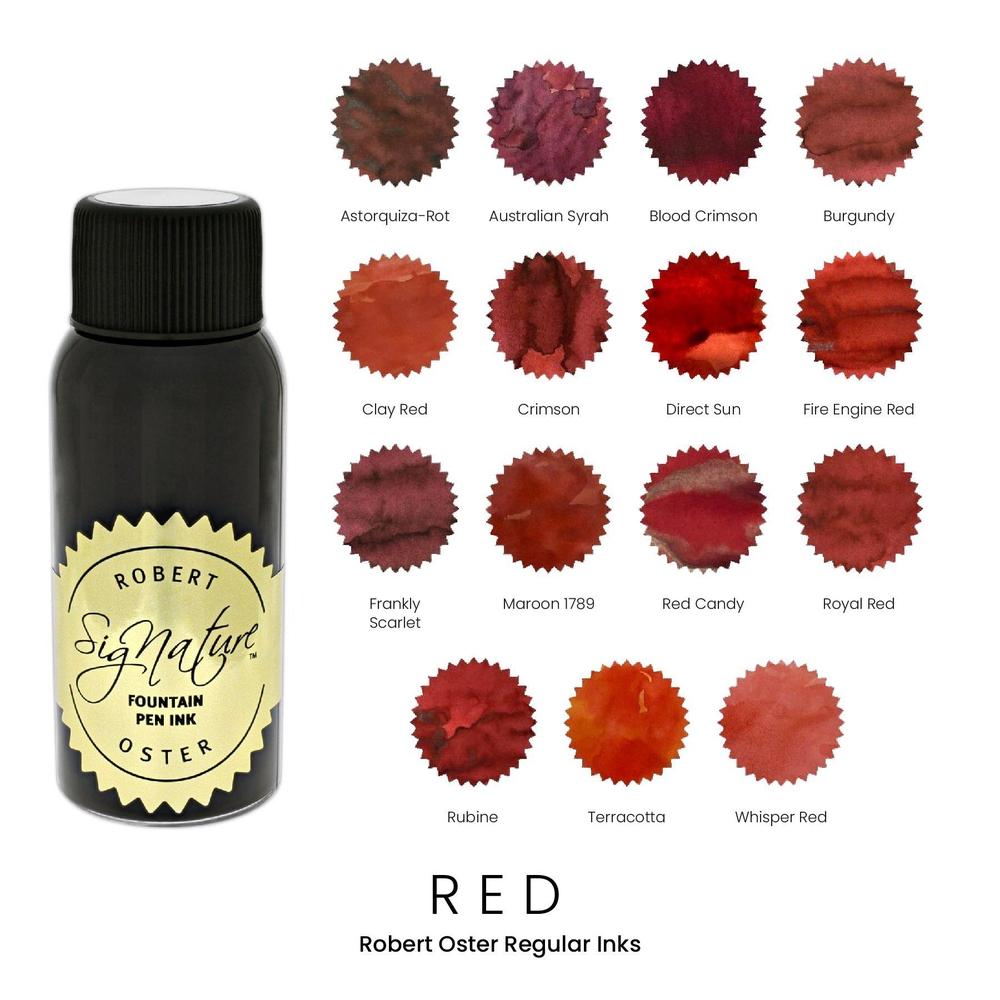 Robert Oster Signature Fountain Pen Ink Bottle - 50ml, Vibrant Red Ink for Calligraphy, Journaling & Letter Writing - Premium Quality, Smooth Flow Ink for Dip Pens & Fountain Pens