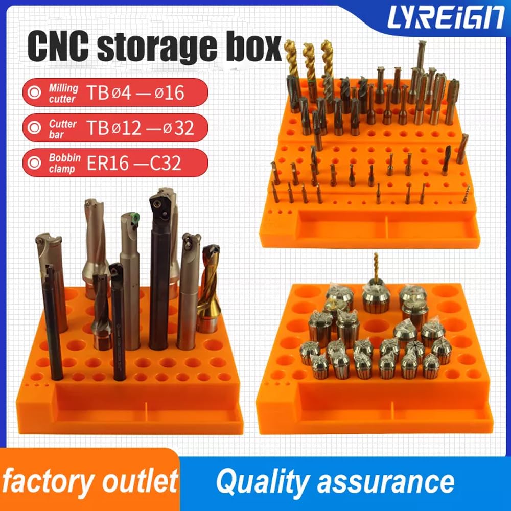 High-Quality Milling Cutter Storage Box, Collet Organizer & Tool Holder Case - 3-Piece Large Capacity CNC Tool Storage Set for Workshop, Garage & Industrial Use