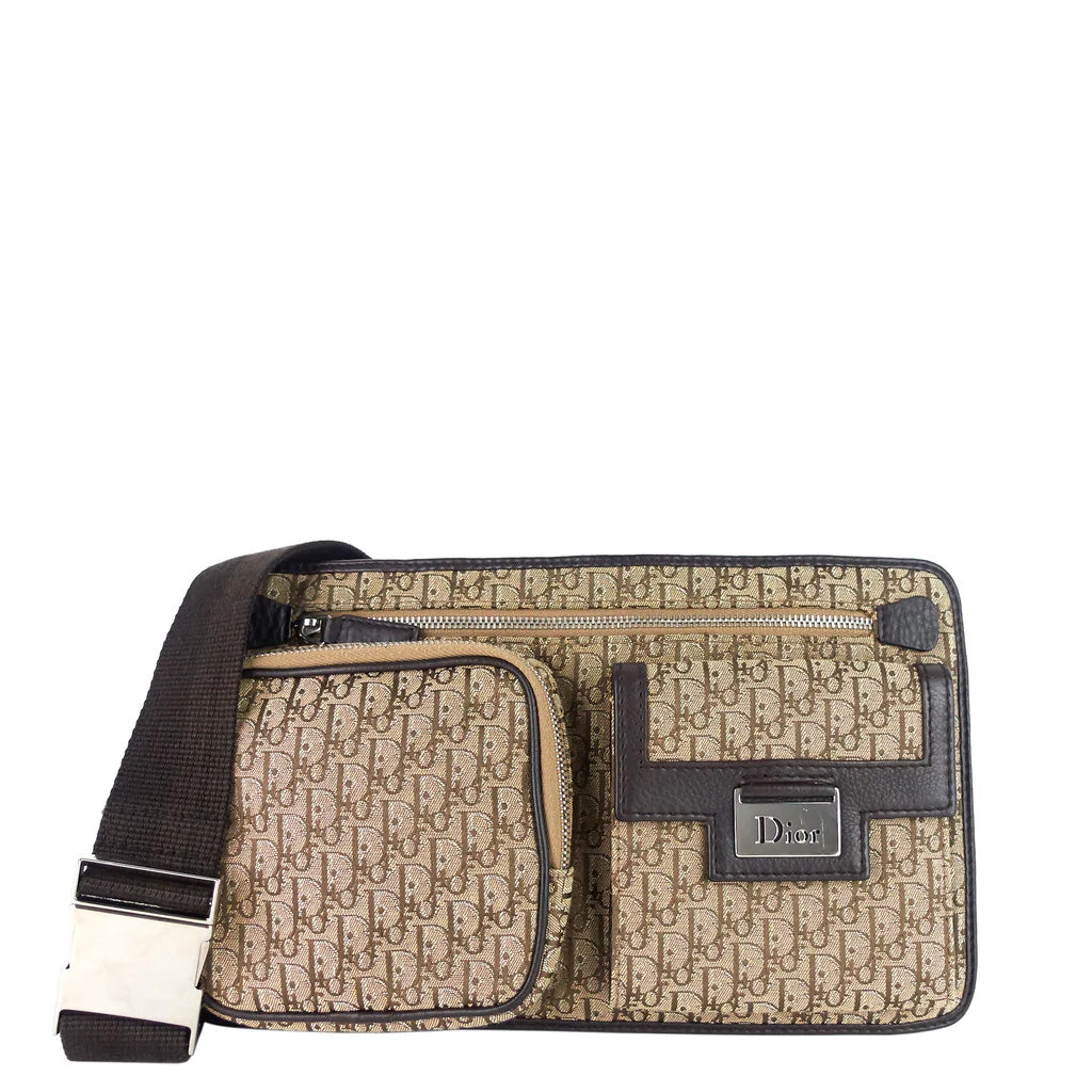 Dior Street Chic Trotter Jacquard Belt Bag for Women - Luxury Crossbody Fanny Pack with Adjustable Strap - Perfect for Travel, Shopping & Everyday Use
