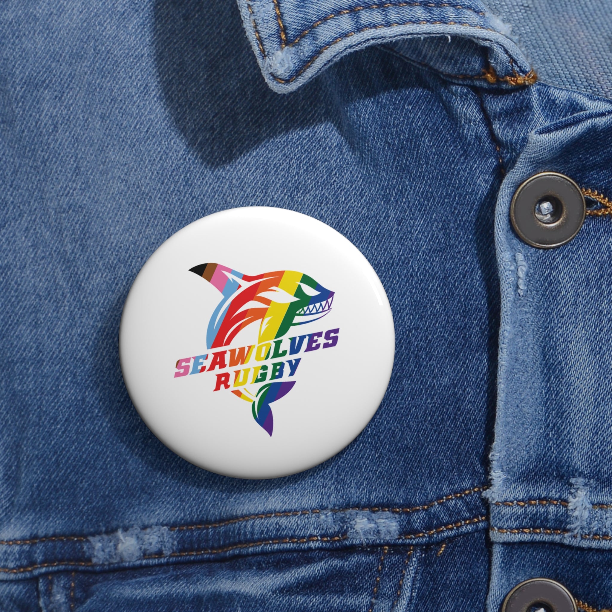 Seawolves Pride Pin Button - Enamel Lapel Pin for Backpacks, Hats & Jackets - Show Your Team Spirit at Games & Events