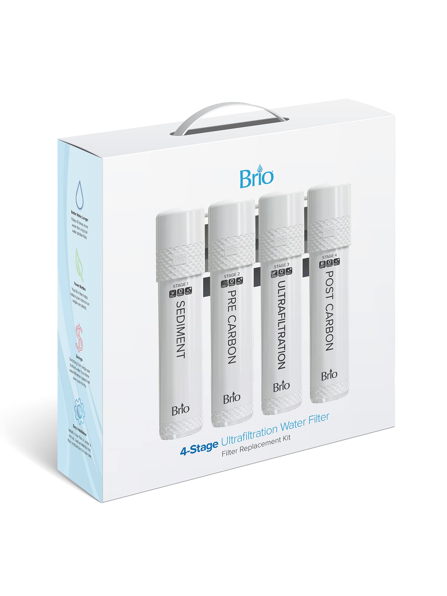 Brio 4-Stage Water Filter Replacement Kit - Compatible with Brio 4-Stage Ultrafiltration Water Cooler Dispensers | Pure Drinking Water for Home & Office Use