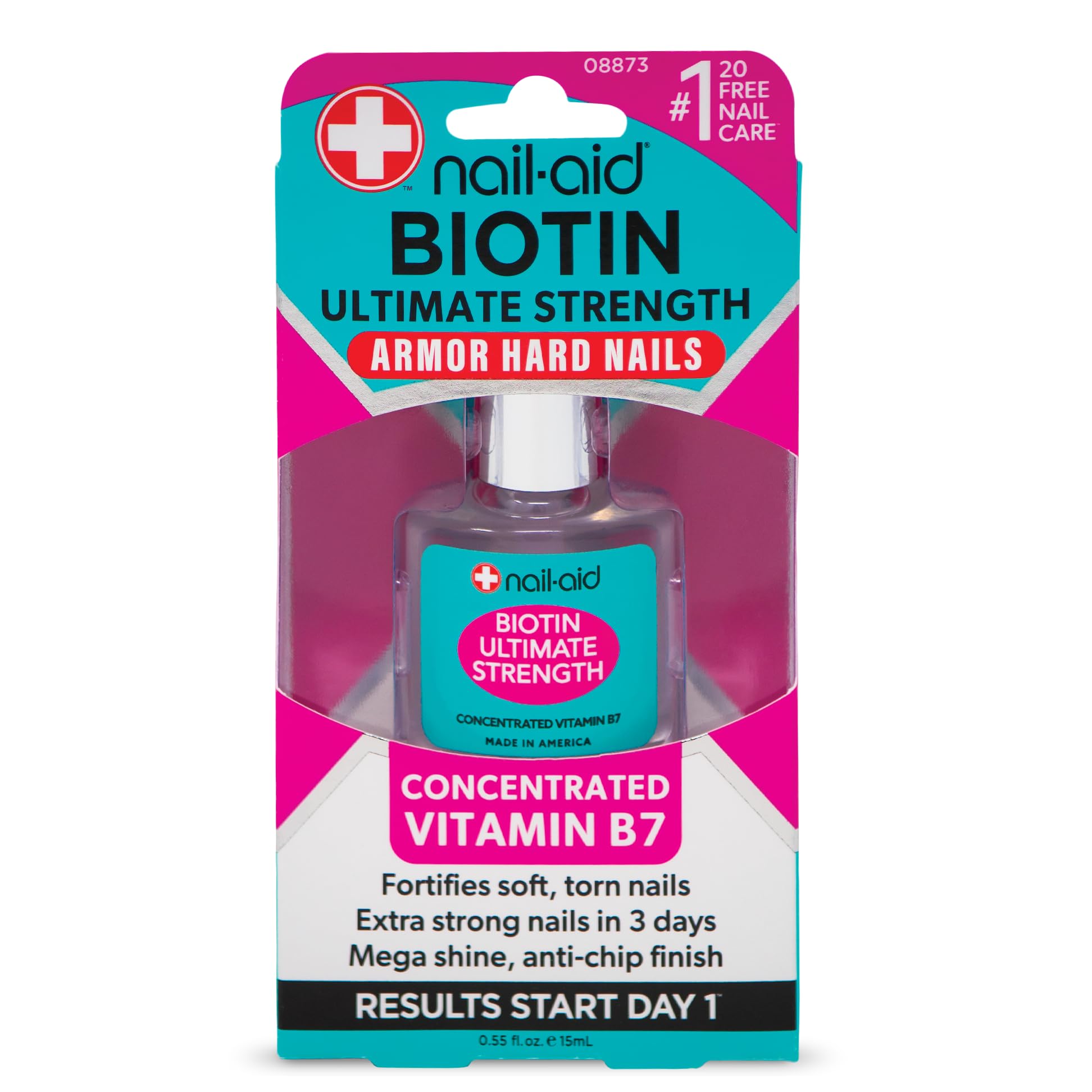 Nail-Aid Biotin Ultimate Strength Nail Treatment & Strengthener - 0.55 Fl Oz - Clear Formula for Stronger, Healthier Nails - Perfect for Weak, Brittle Nails and Nail Care Routine