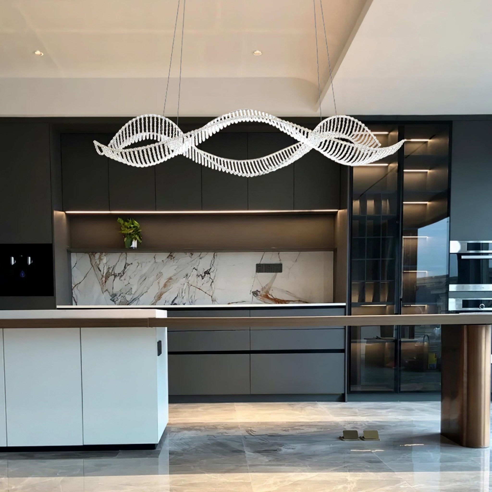 Alon Crystal Chandelier - Elegant Modern Ceiling Light Fixture for Dining Room, Living Room & Bedroom | Perfect for Home Decor & Wedding Events