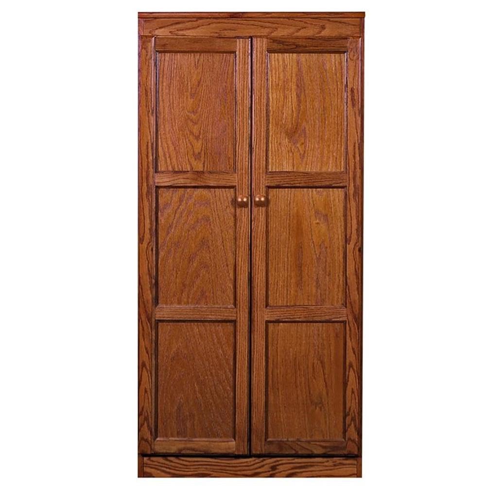 KT613A Oak Wood Storage Cabinet for Office & Pantry - Space-Saving Organizer for Home Office, Kitchen, or Closet Storage