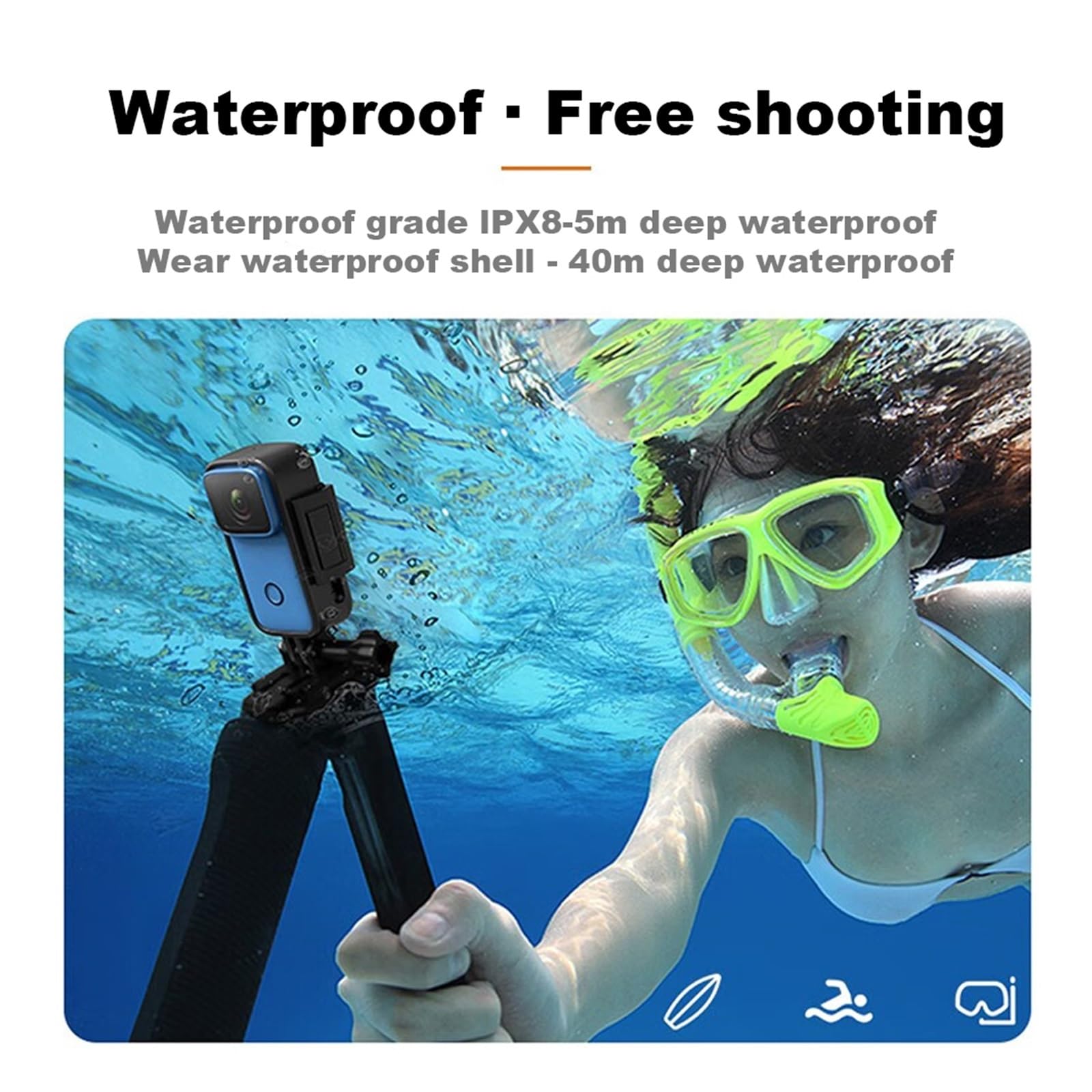 4K Action Camera with Anti-Shake & Night Vision - Waterproof Sports Camera for Vlogging, Riding, Skiing, Helmet Mounting (Includes 128GB Card) - Perfect for Outdoor Adventures, Travel Vlogging & Extreme Sports Recording