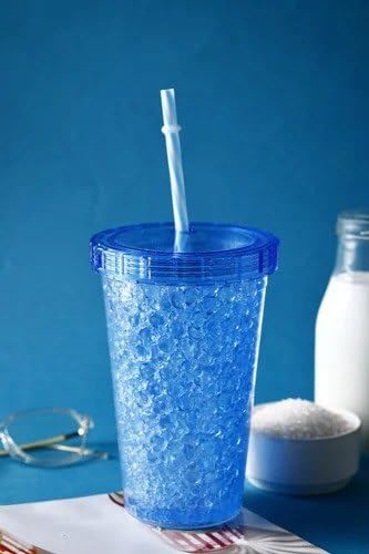 SNAPPYSPEED Reusable Plastic Tumbler with Straw - Leakproof Jelly Sipper Cup for Iced Coffee, Smoothies, Juice & Cold Drinks (BPA-Free, Multicolor, 1 Pack) - Perfect for Office, Gym, Travel & Outdoor Activities
