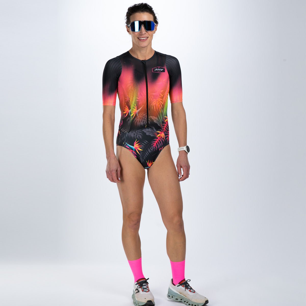 Women's Ultra Tri P1 Bikini Racesuit - High-Performance Swimwear for Triathlons & Training | Tropical Magic Print | Perfect for Swimming, Racing & Beach Workouts