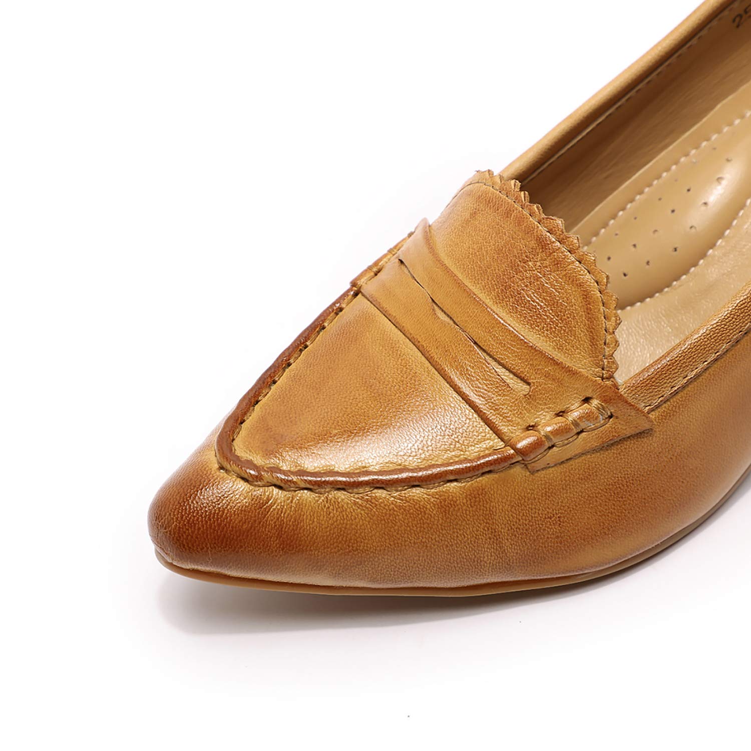 Mona Flying Women's Leather Pumps - Medium Heel Pointed Toe Dress Shoes for Office, Work & Professional Occasions | Comfortable & Stylish Ladies' Work Shoes for Business, Meetings & Formal Events