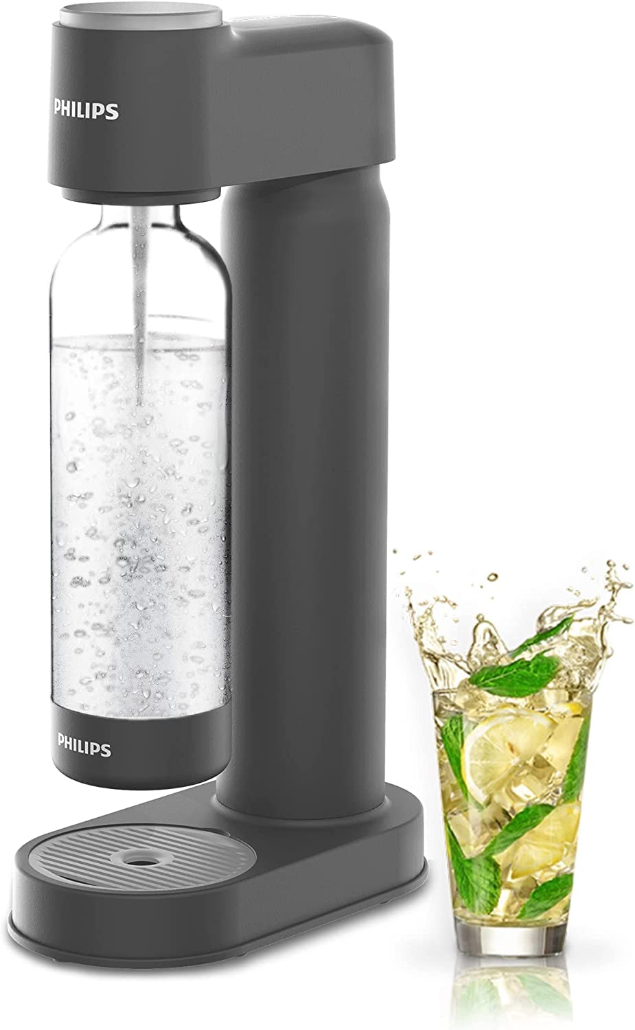 Philips ADD4901GRO/37 Sparkling Water Maker - Soda Machine for Carbonating Drinks with 1L Bottle, Fizzy Water Maker for Home Use | Compatible with 60L CO2 Cylinder (Not Included) | Perfect for Parties, Kitchen & Healthy Hydration