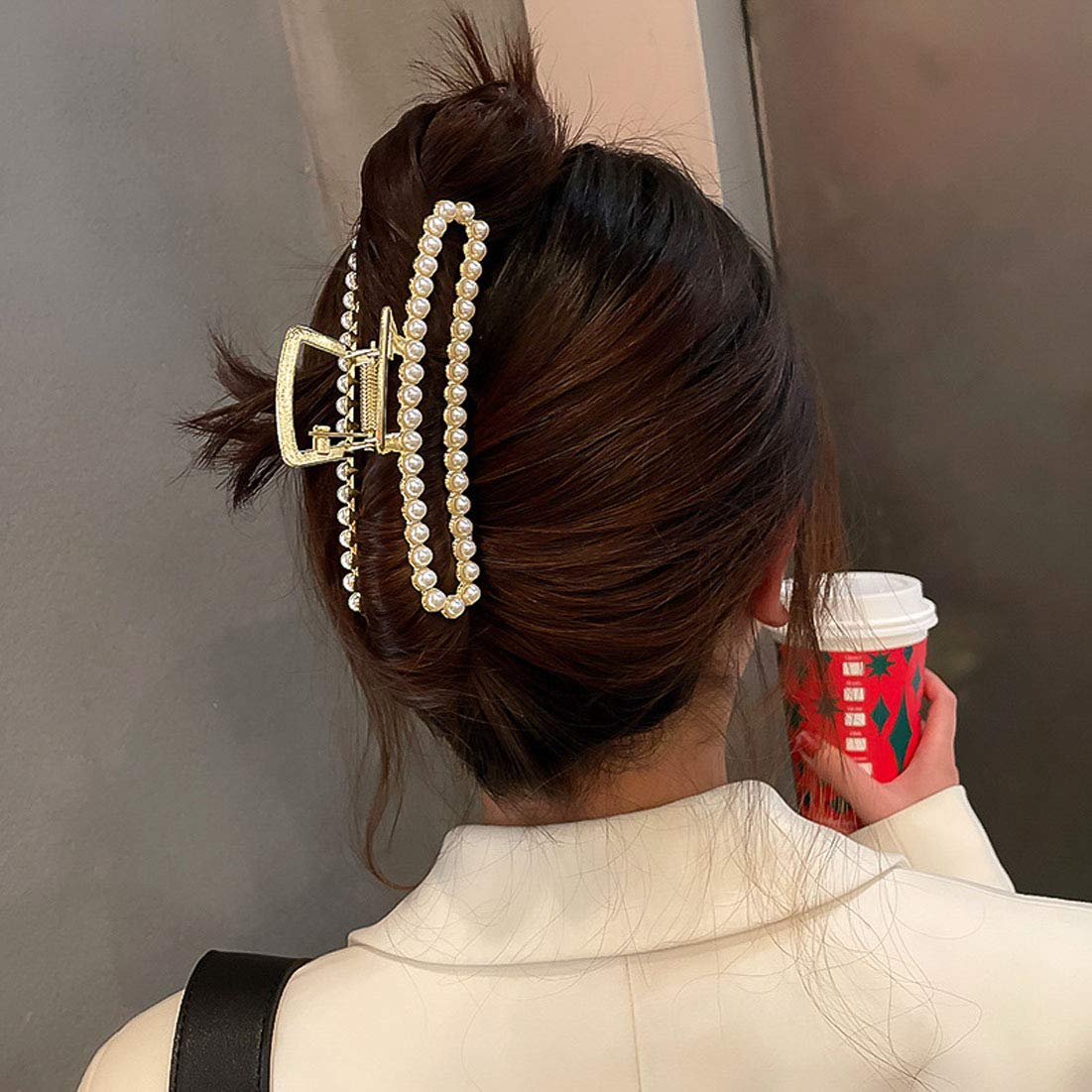 Vintage Pearl Hair Clips for Women - 2PCS Retro Hair Barrettes for Styling
