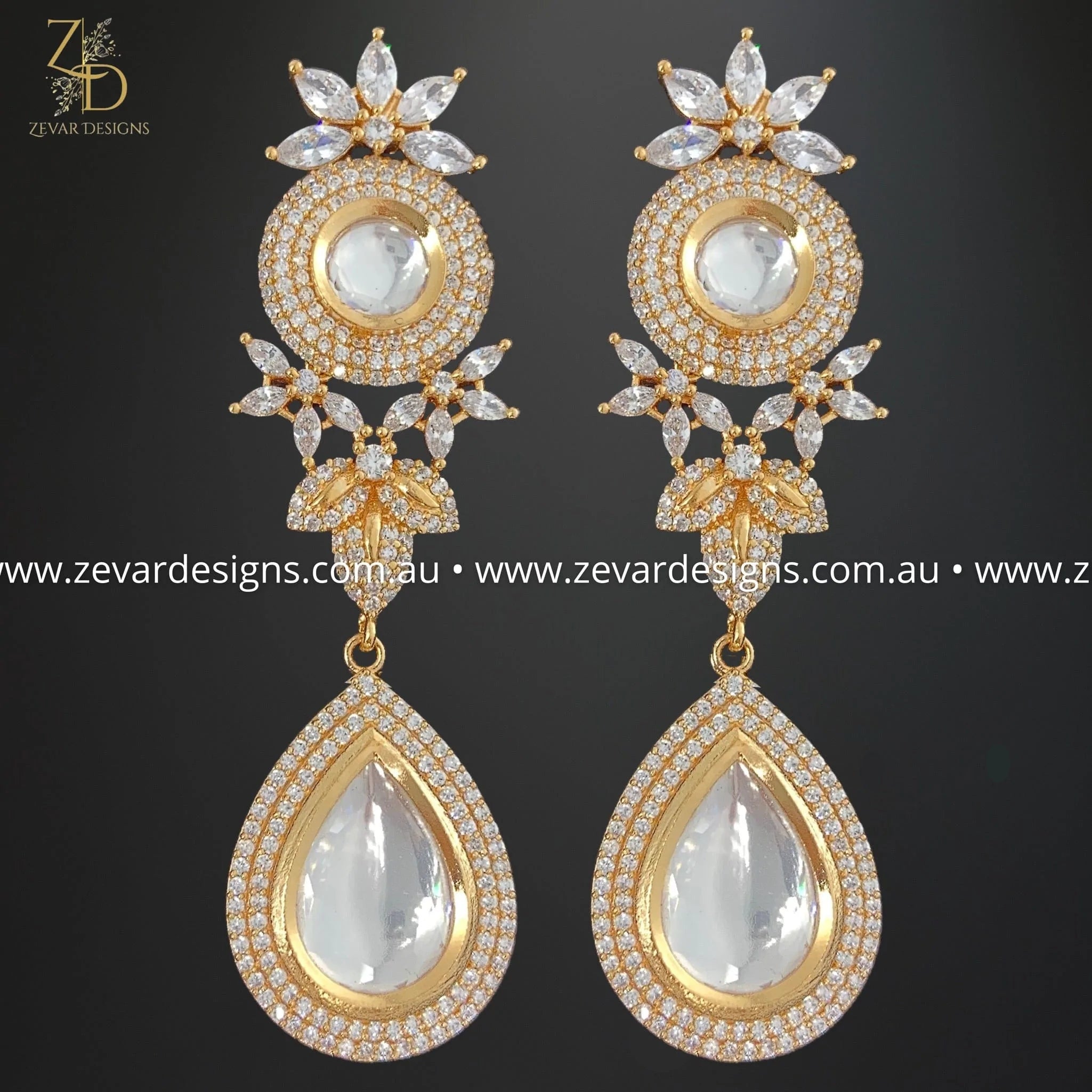 Exquisite Kundan Polki and AD Gold Plated Earrings for Women | Traditional Indian Jewelry for Weddings, Parties & Festive Occasions