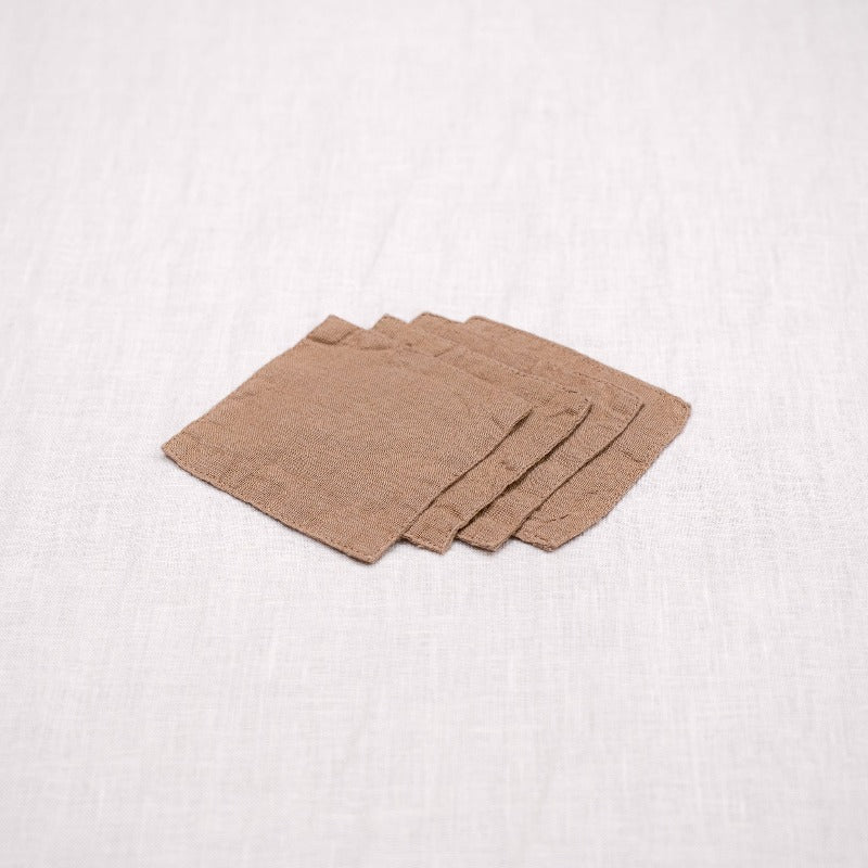 Eco-Friendly Repurposed Linen Coaster Set - Sustainable Home Decor for Coffee Tables, Bars & Dining Tables | Perfect for Protecting Surfaces from Stains & Water Rings