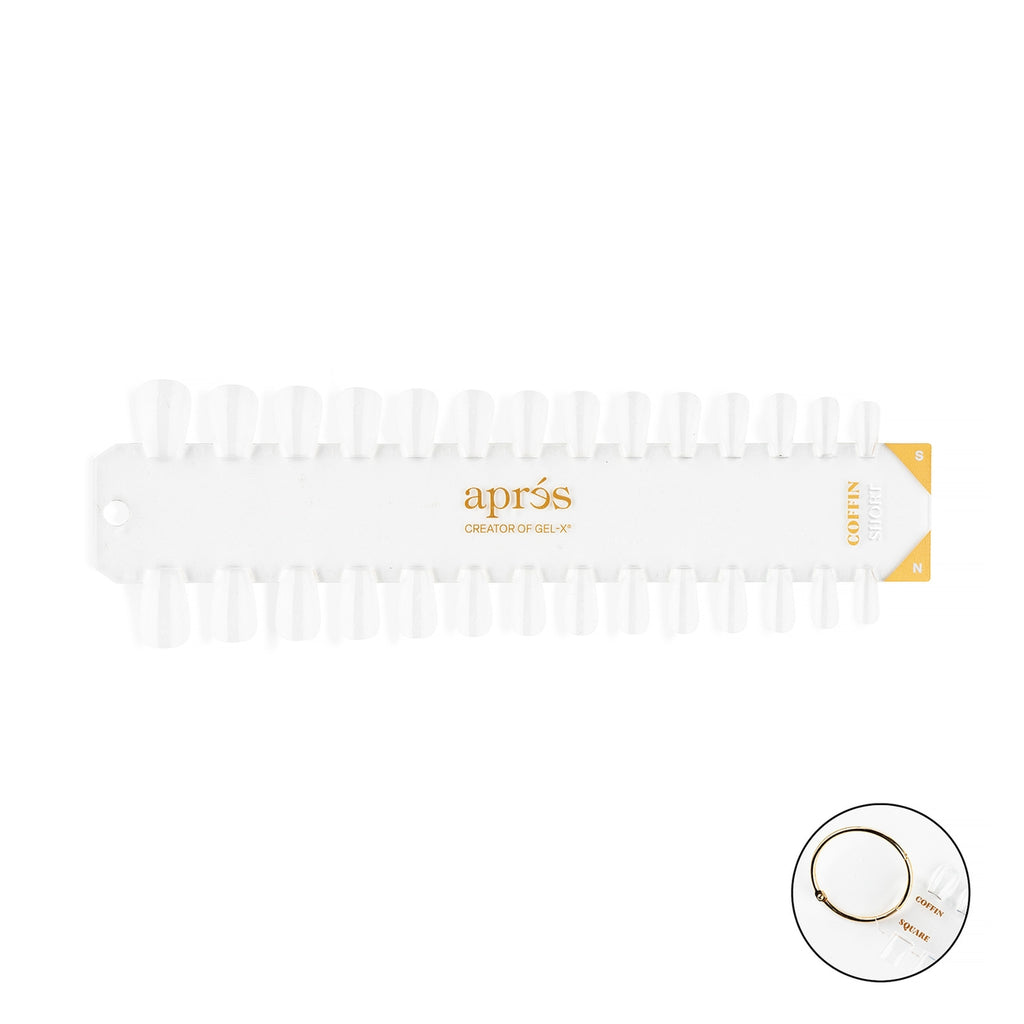 Apres Gel X Tip Swatch Kit - Natural & Sculpted Coffin Short Nail Tips for DIY Manicures | Perfect for Home, Salon, and Special Occasion Nail Art
