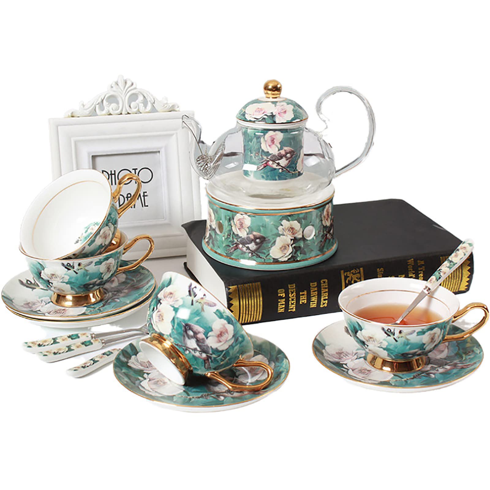 Premium 4-Piece Bone China Dinnerware Set - Elegant Plates & Bowls for Stylish Dining | Perfect for Family Meals, Dinner Parties & Everyday Use
