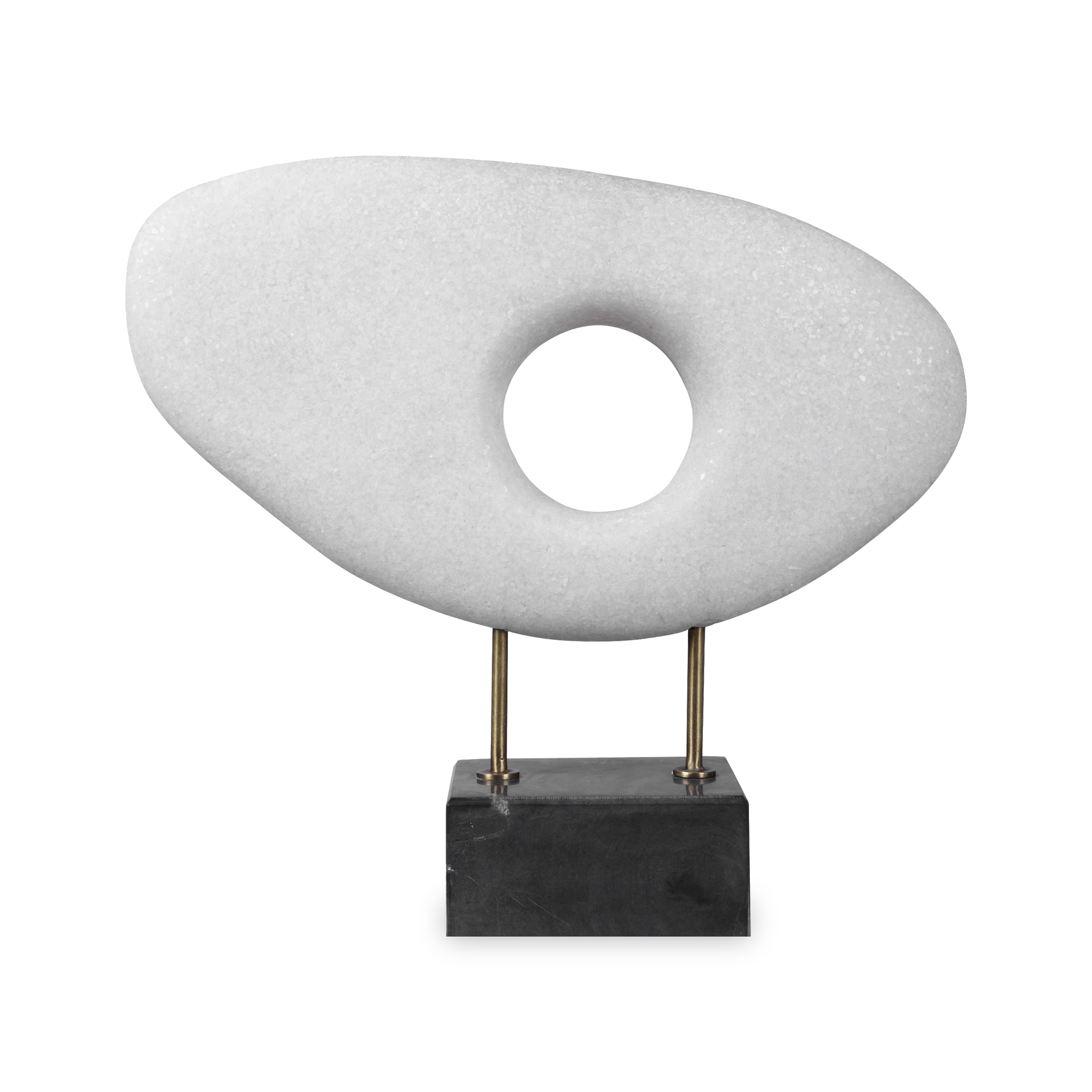 Modern Oblong Disc Sculpture - Minimalist Home Decor for Living Room, Office & Garden - Handcrafted Art Piece for Interior Design & Outdoor Spaces