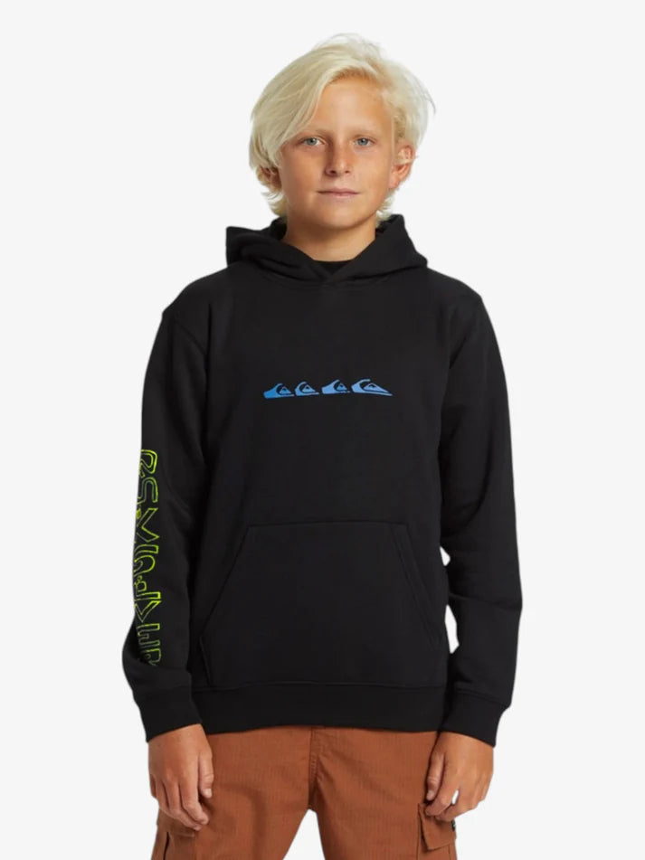 Quiksilver Kids Graphic Hoodie - Black | Soft & Comfortable Pullover for Boys & Girls | Perfect for School, Playdates & Outdoor Adventures